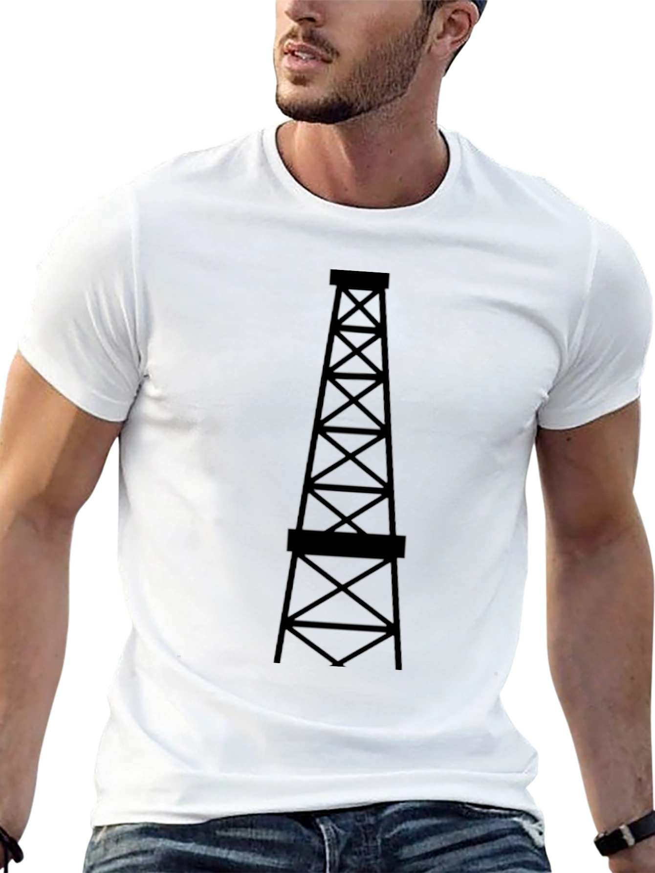 Oil Derrick Graphic Tee - Black