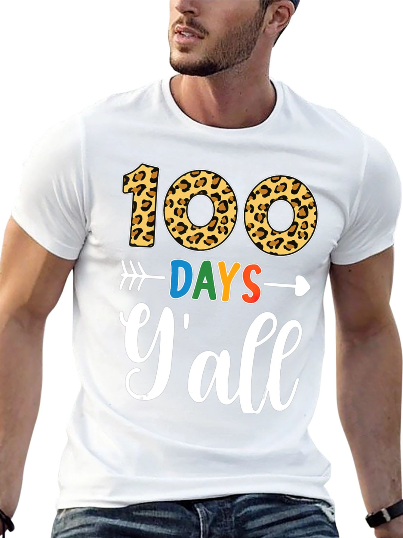 100 Days Yall T-Shirt - Leopard Print