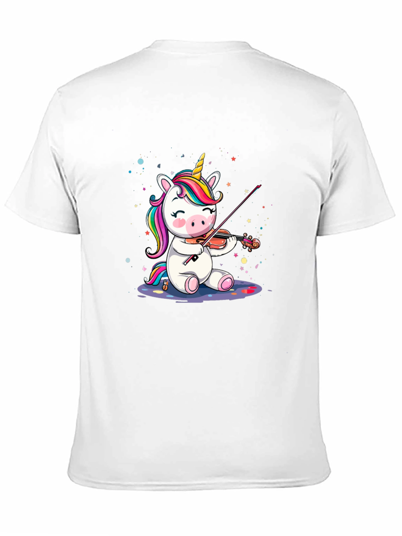 Unicorn Violinist Graphic T-Shirt - Black