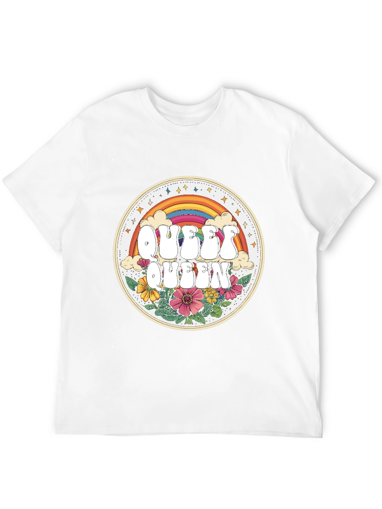 Queer Queen Rainbow Floral Graphic Tee