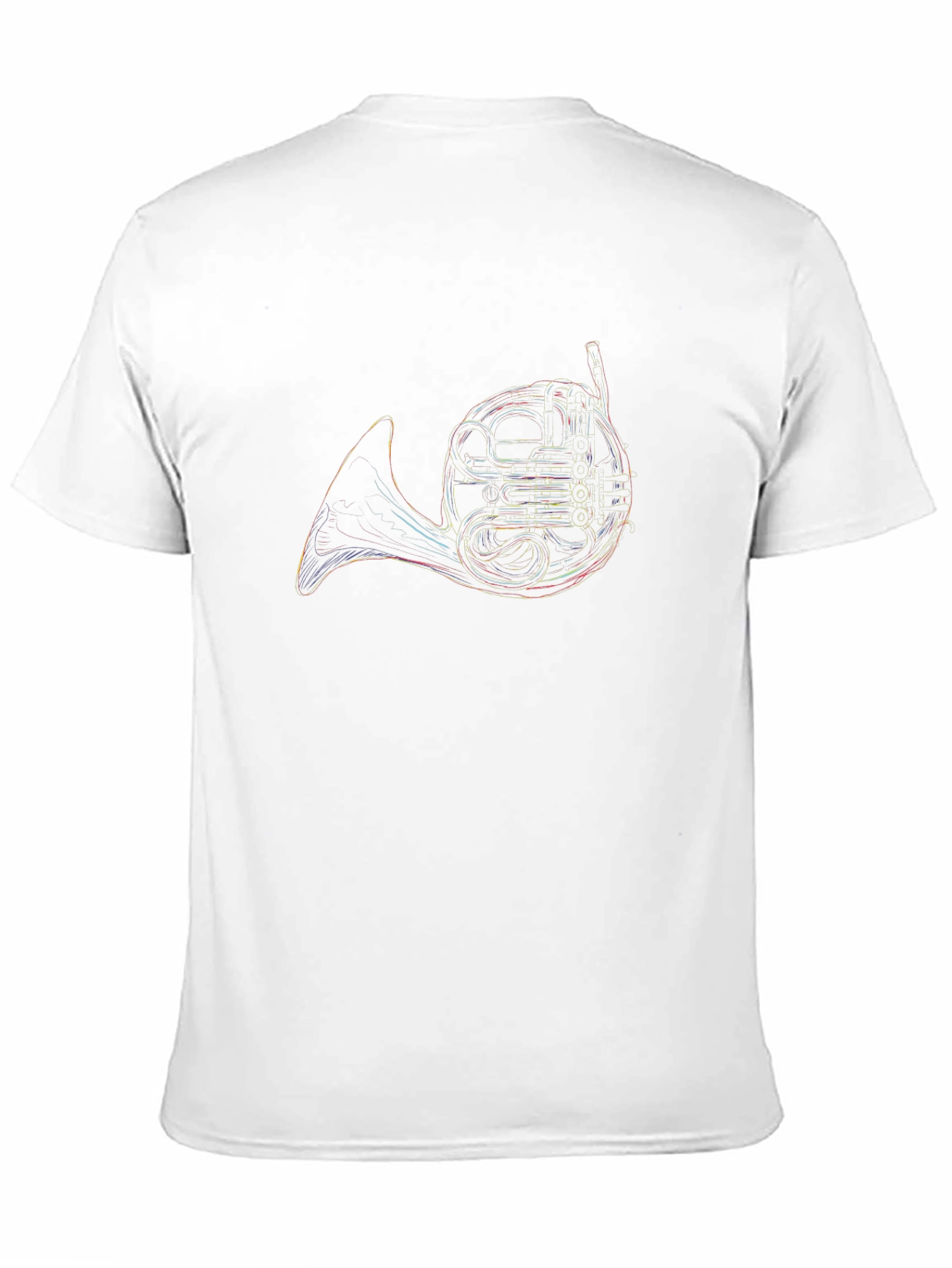 French Horn Outline Tee - Music Lovers T-Shirt