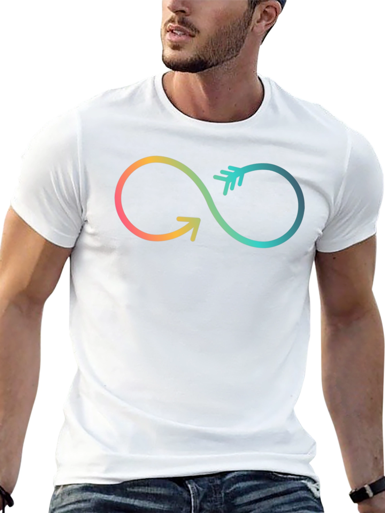 Infinity Arrow Graphic Tee - Black Cotton Blend Shirt