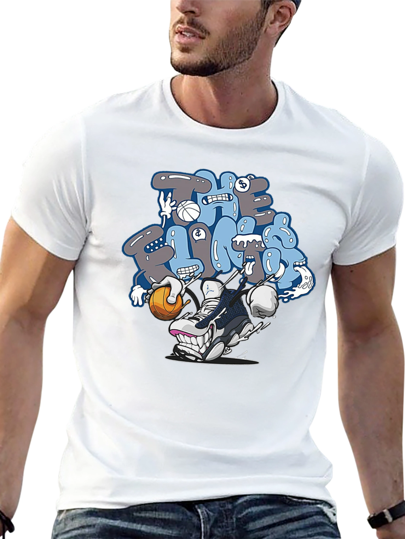 Cartoon Sneaker Graphic T-Shirt