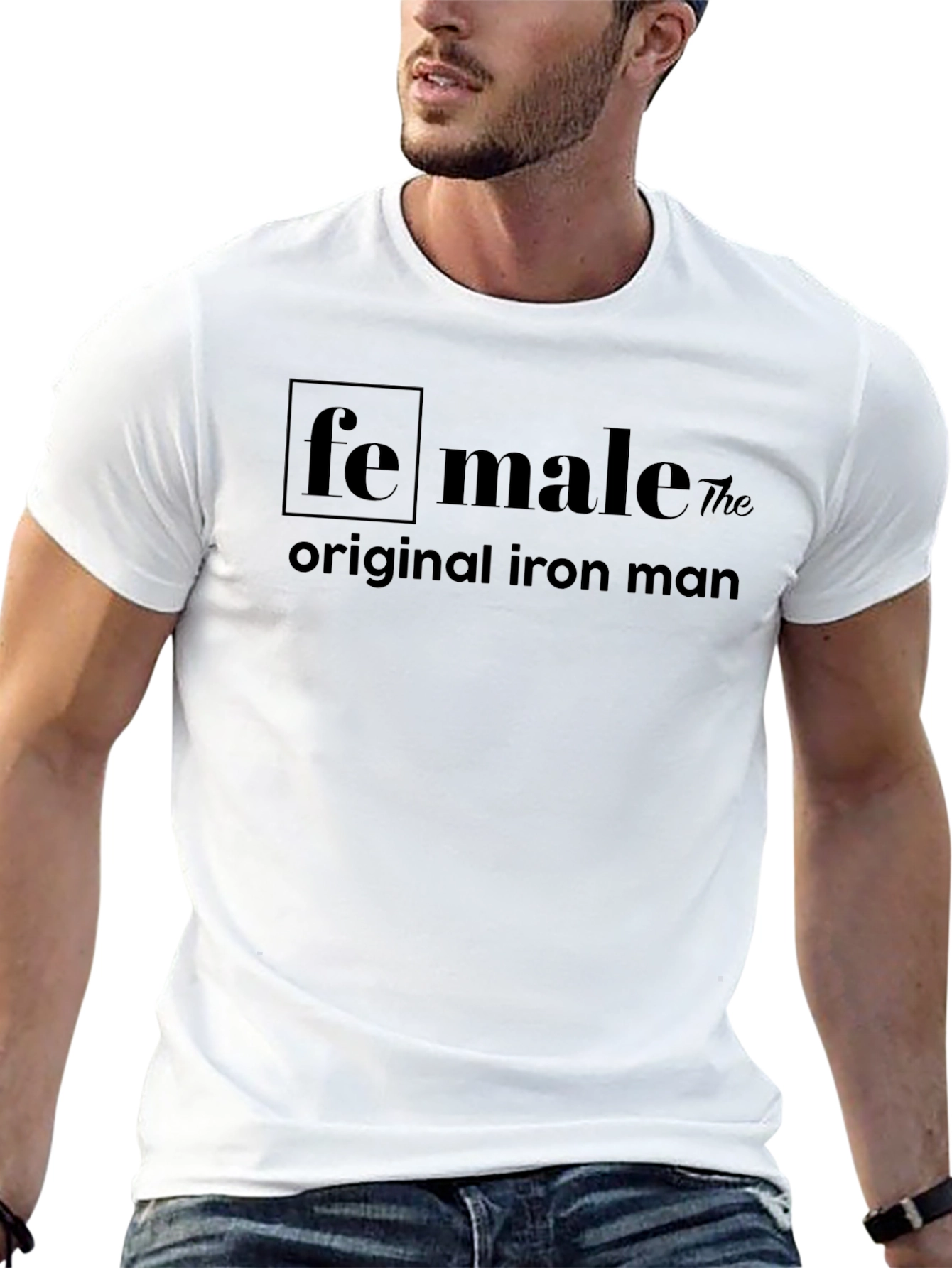 Fe-male The Original Iron Man Black T-Shirt