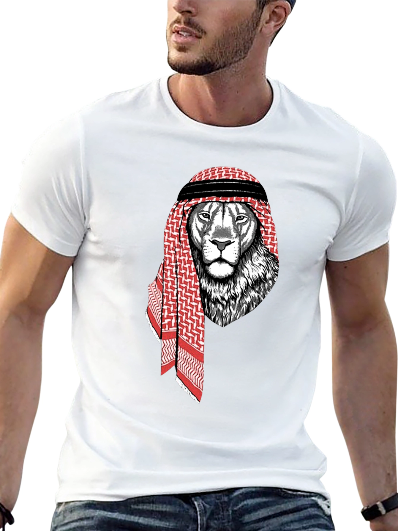 Lion Shemagh T-Shirt - Urban Streetwear Graphic Tee