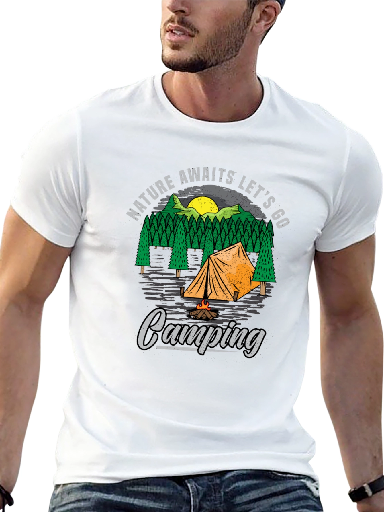 Nature Awaits Camping Graphic Tee