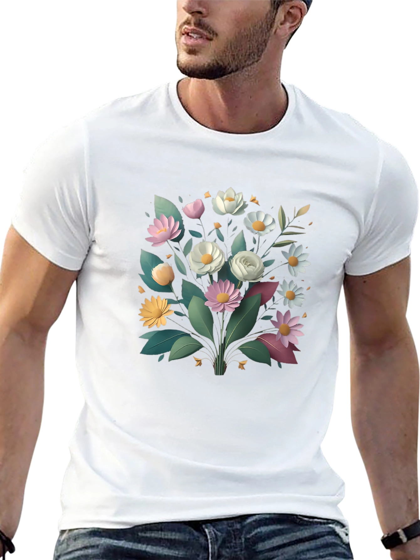 Floral Graphic Black T-Shirt - Stylish Casual Wear