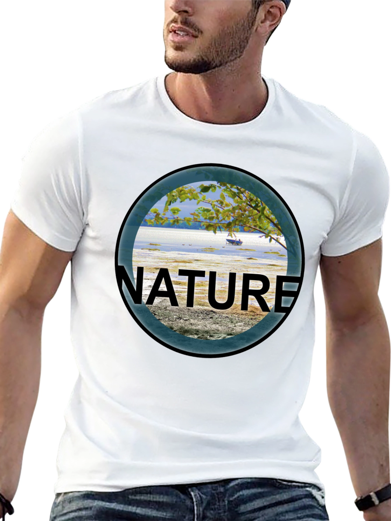 Nature Scene Graphic Black T-Shirt