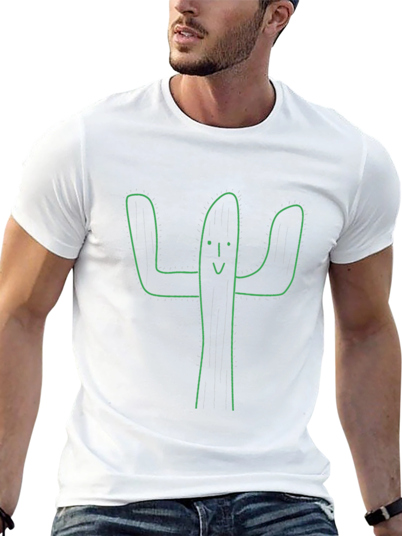 Cactus Graphic Tee - Quirky Black T-Shirt