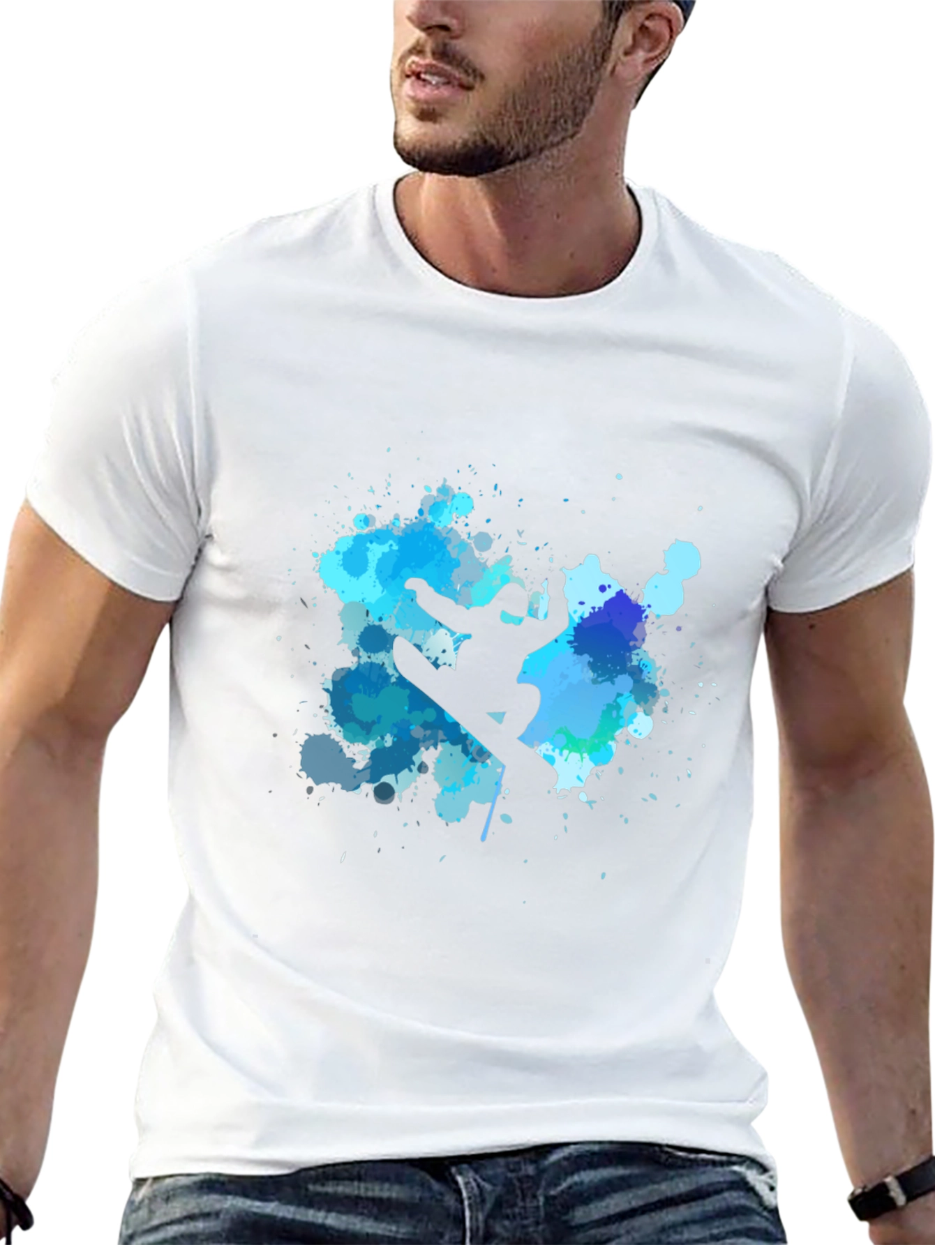 Snowboarder Graphic Tee - Cool Black T-Shirt