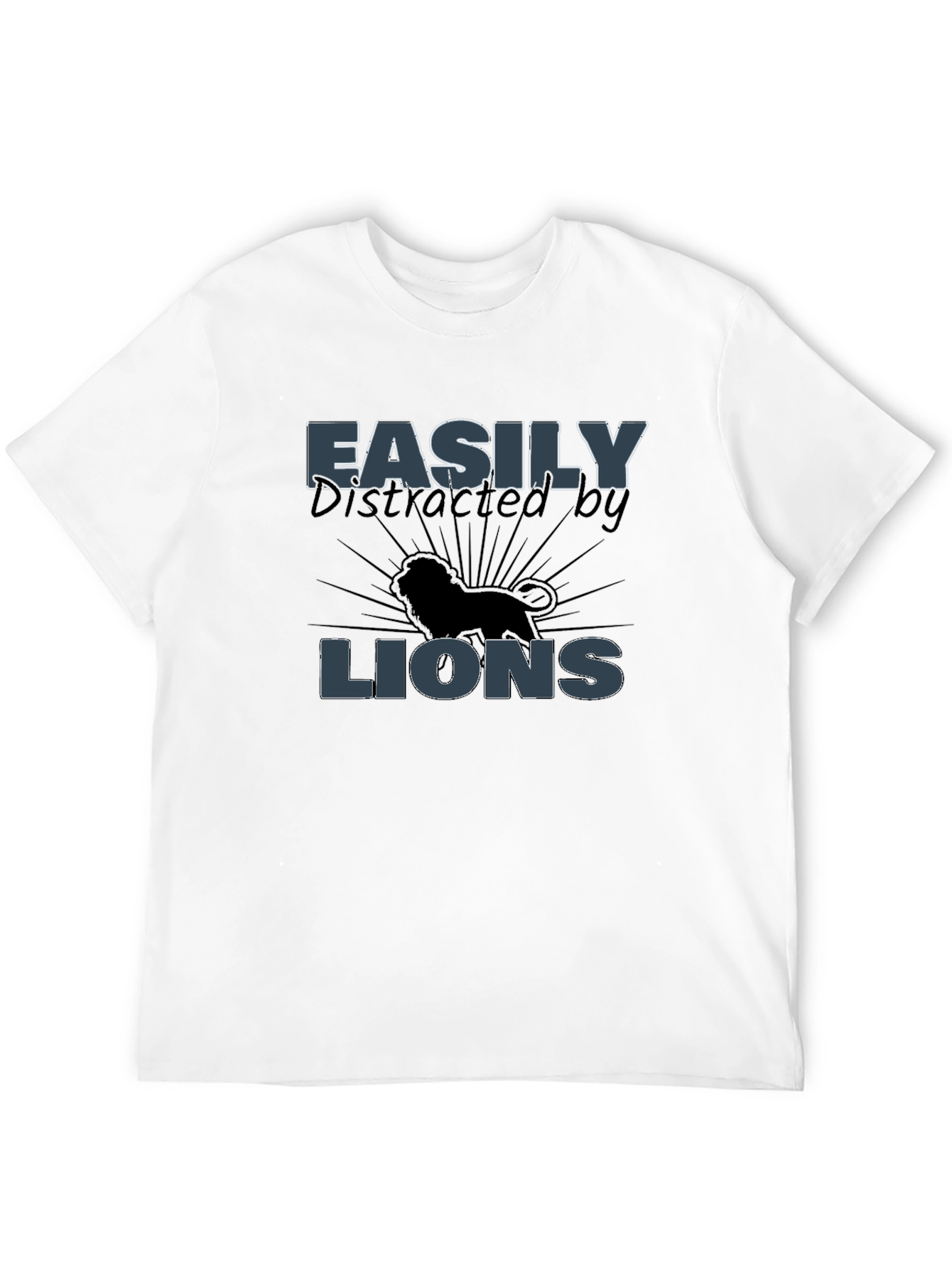 Easily Distracted by Lions Mens Black T-Shirt