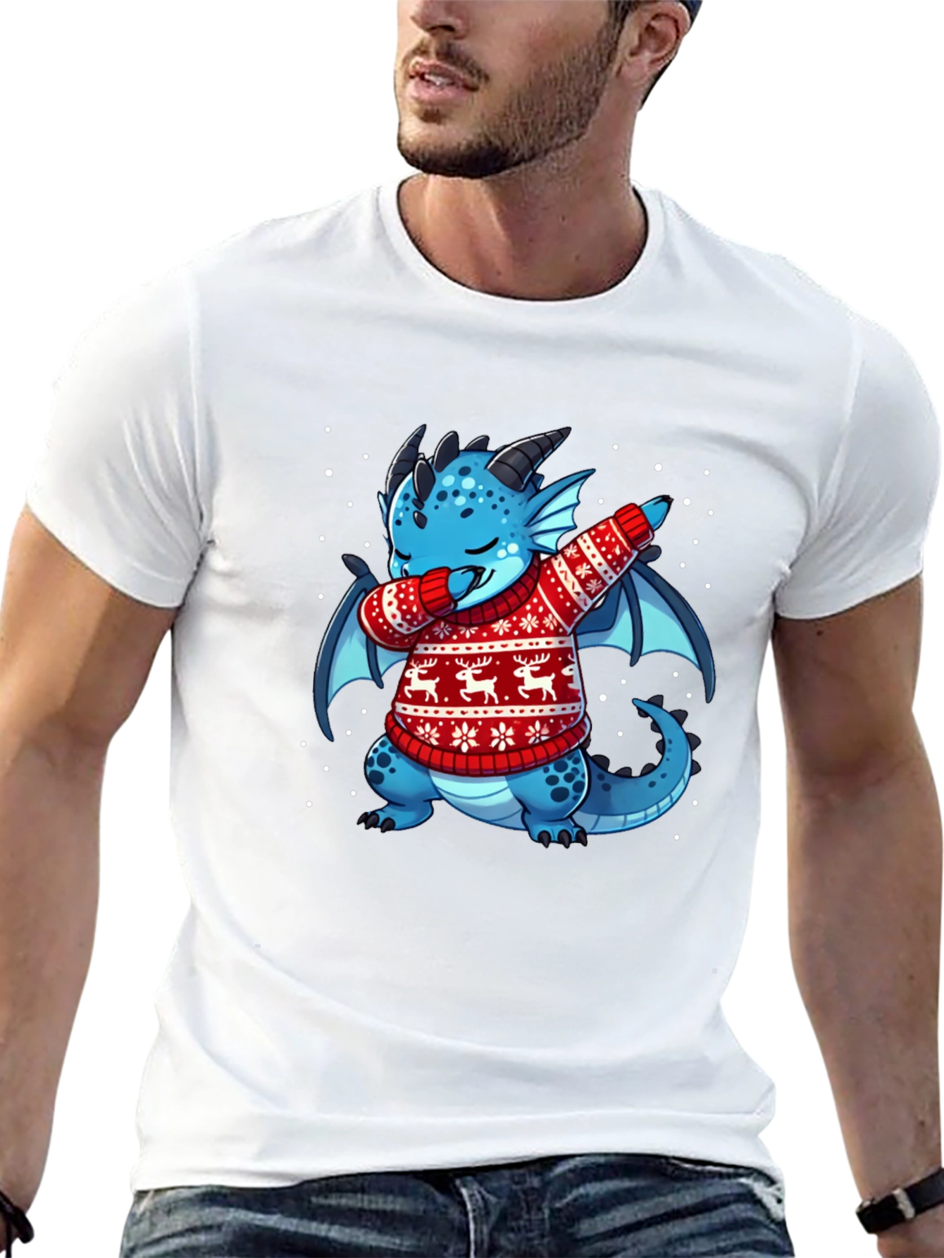 Dabbing Dragon Christmas T-Shirt