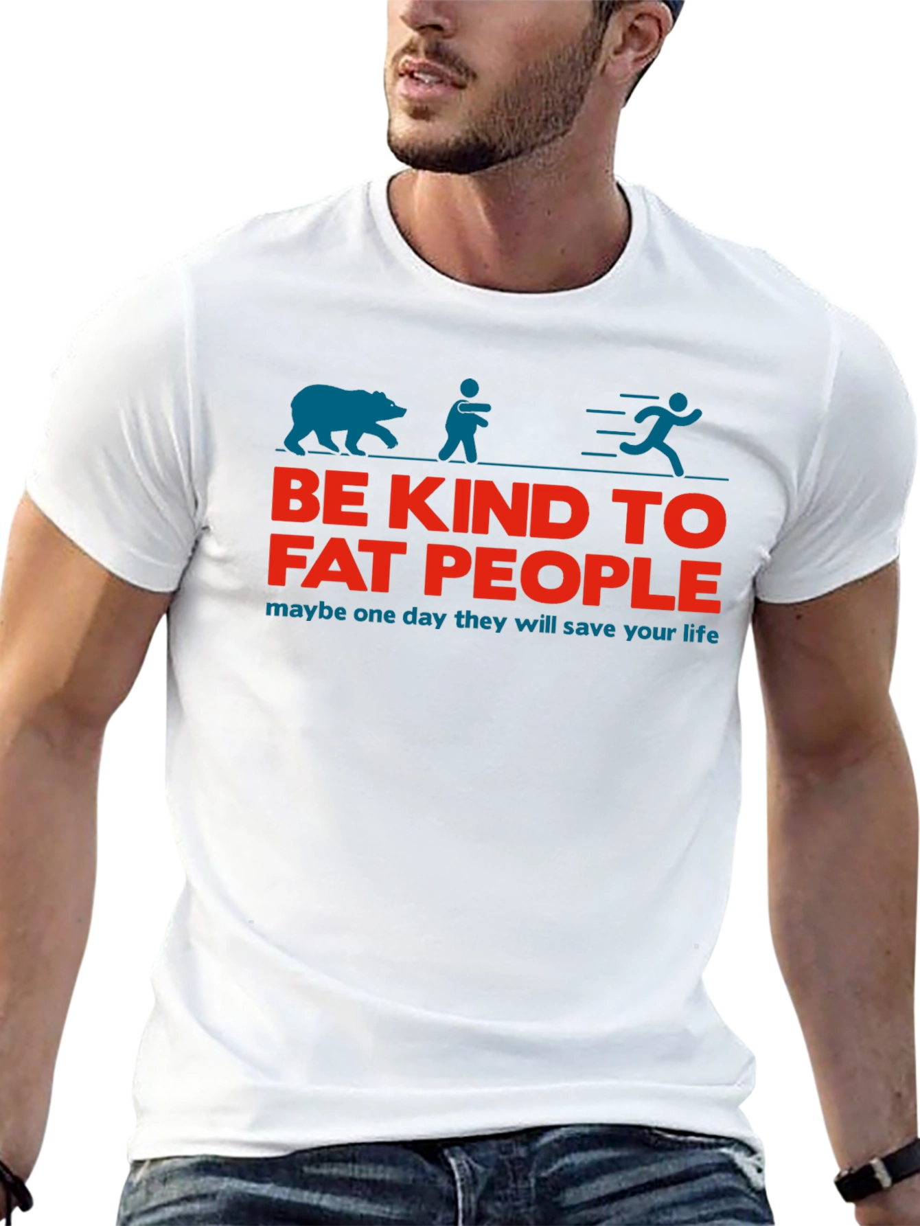 Be Kind to Fat People Funny Graphic T-Shirt
