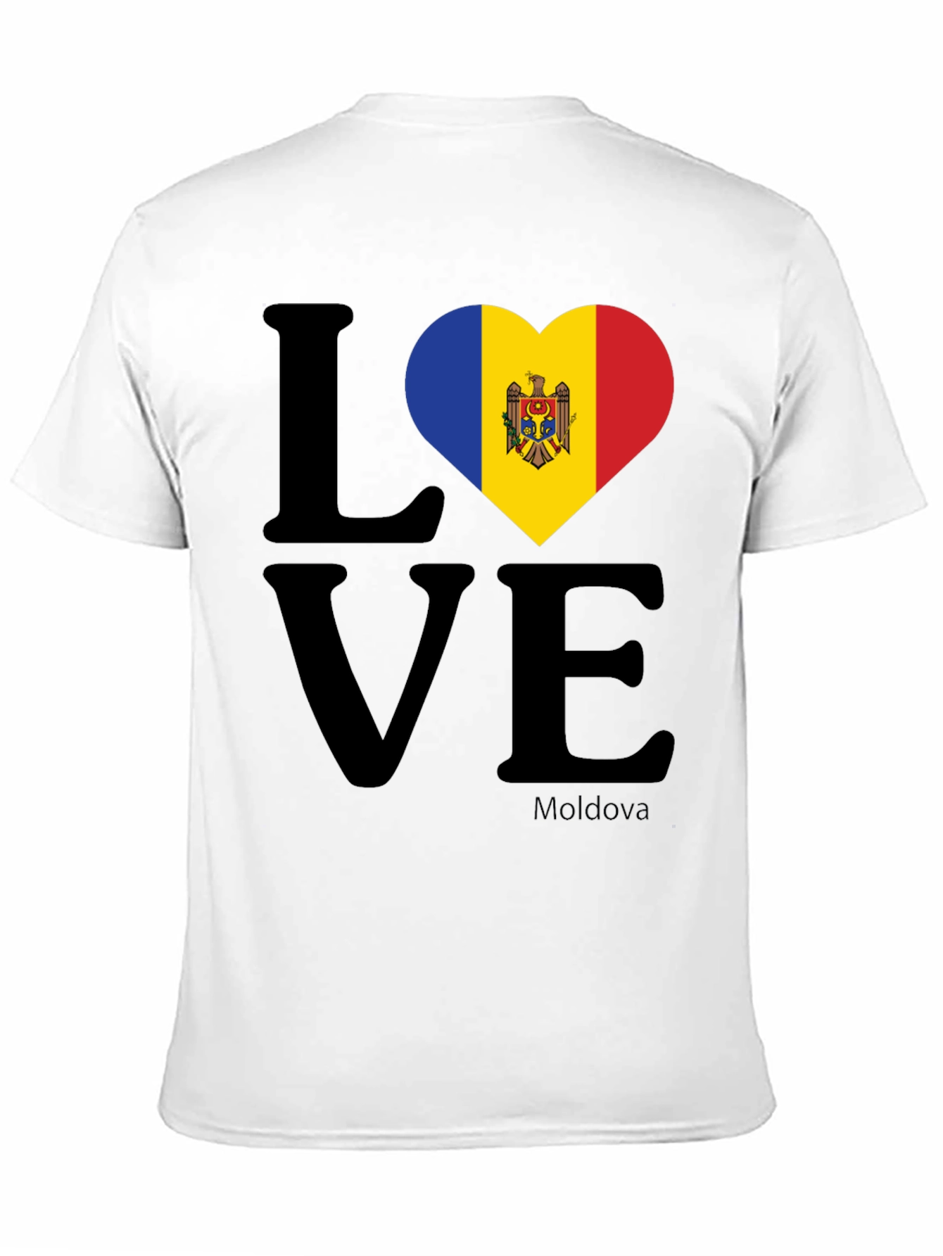 Love Moldova Flag Heart T-Shirt