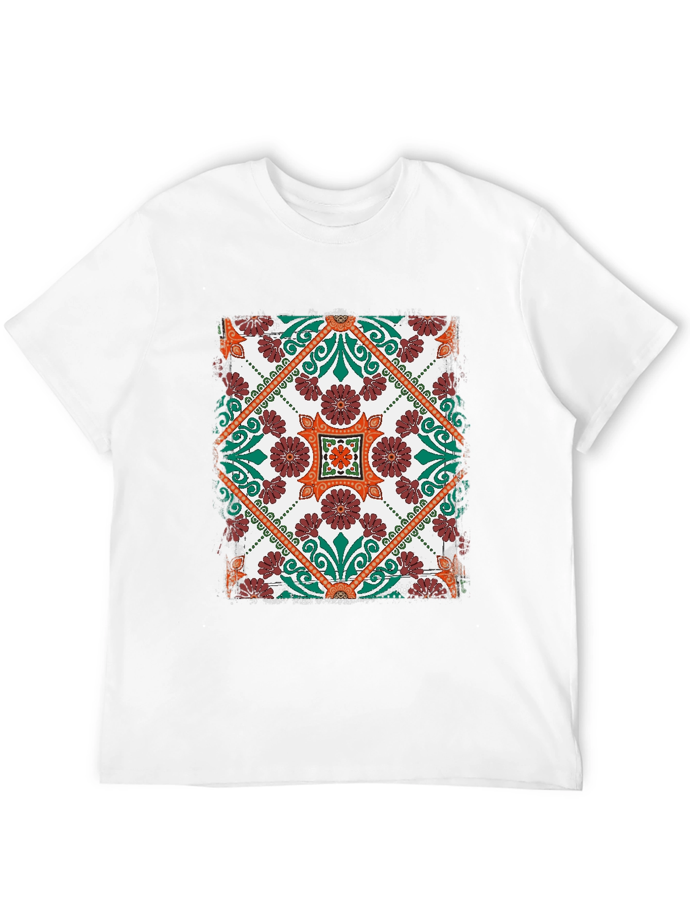 Patterned T-Shirt - Black Floral Design
