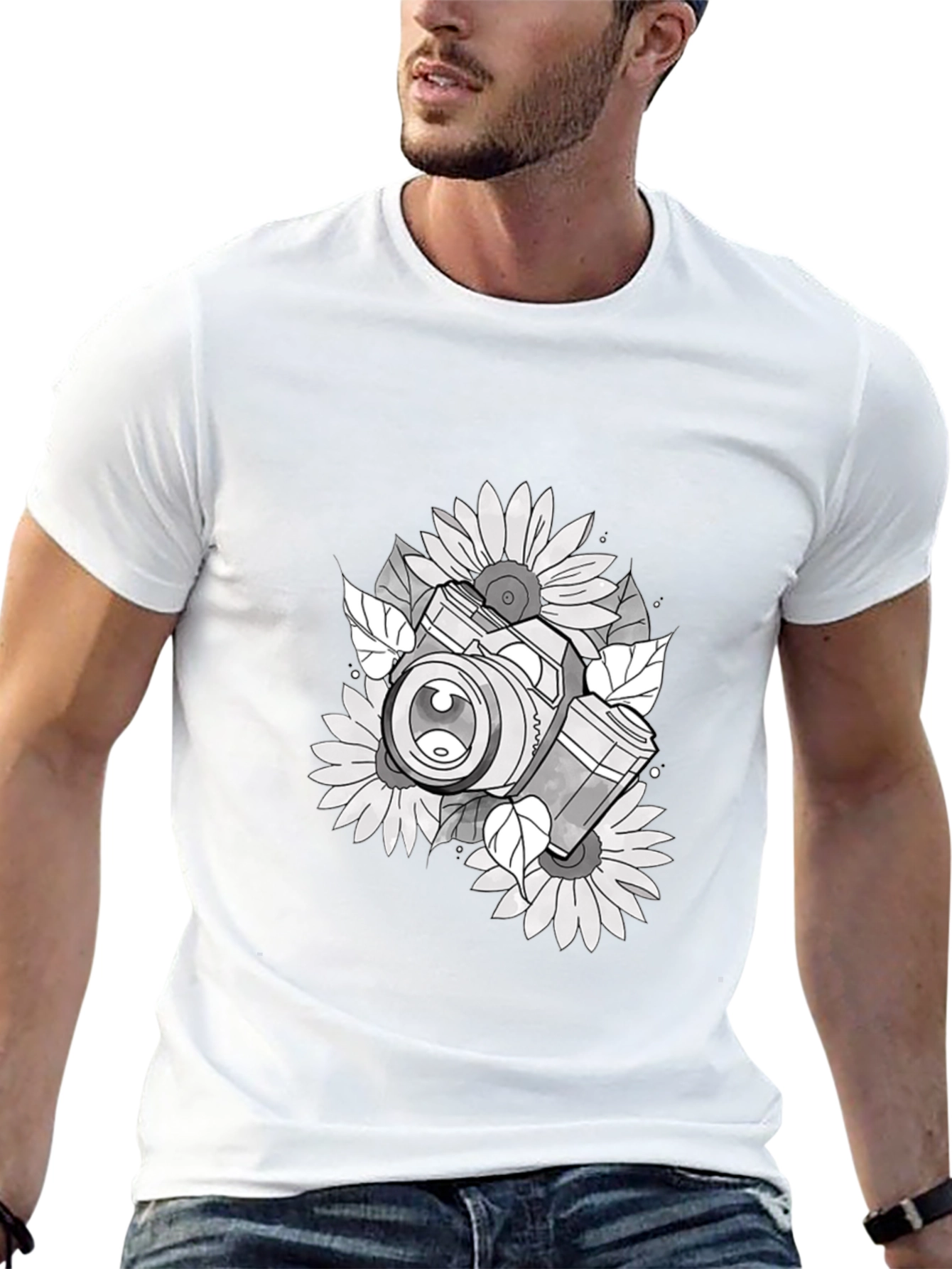 Camera & Sunflower Graphic Tee