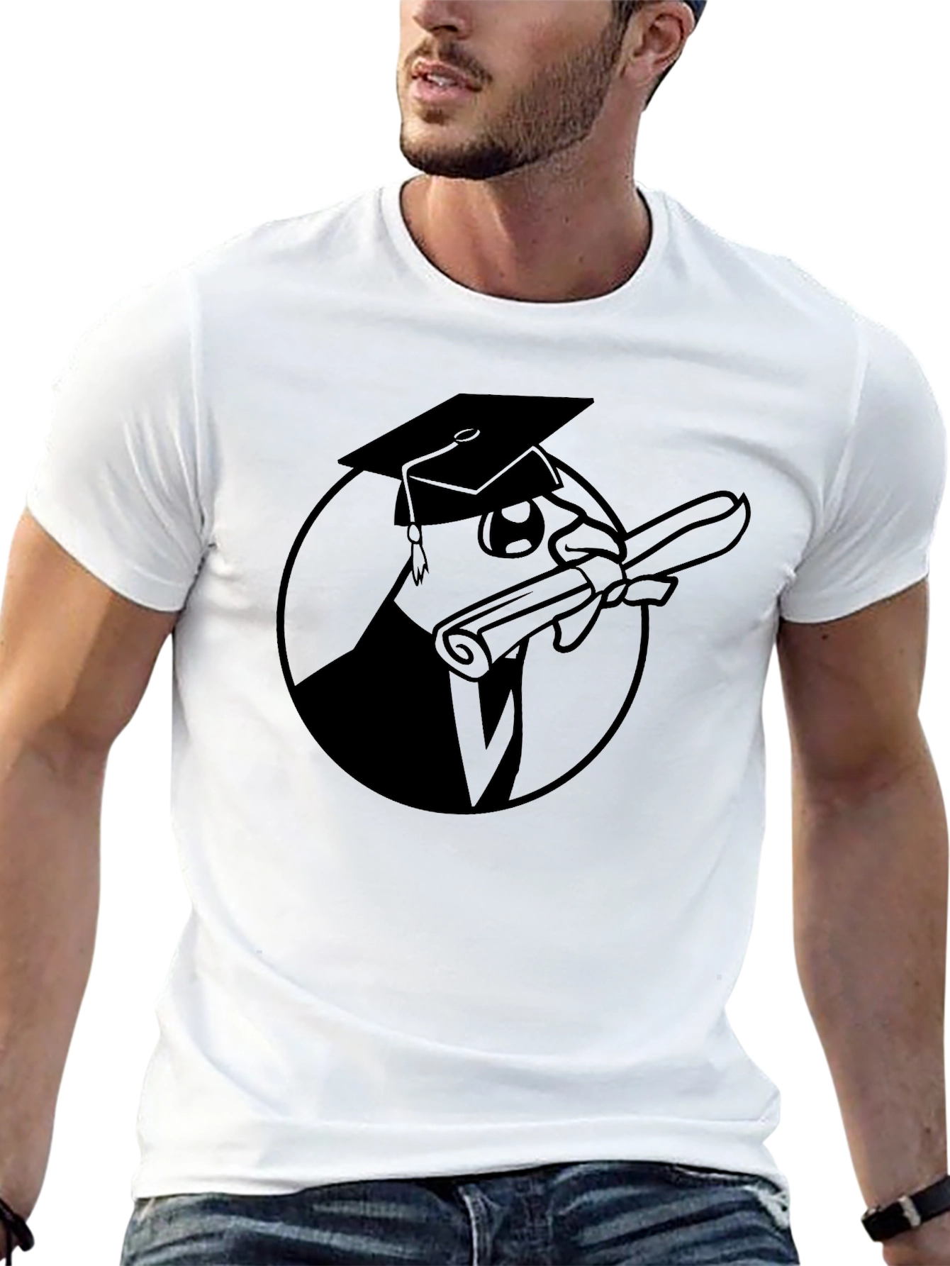 Graduation Owl Graphic Tee - Black