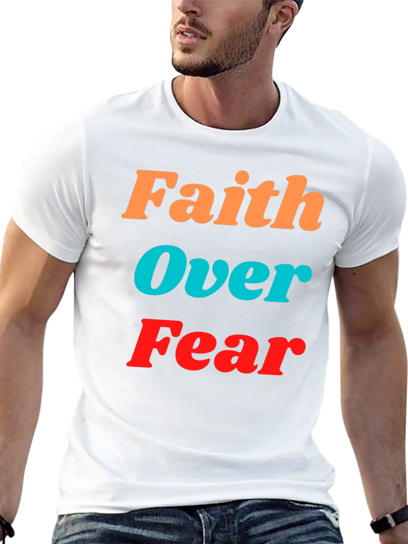 Faith Over Fear Graphic Tee - Inspirational Black T-Shirt