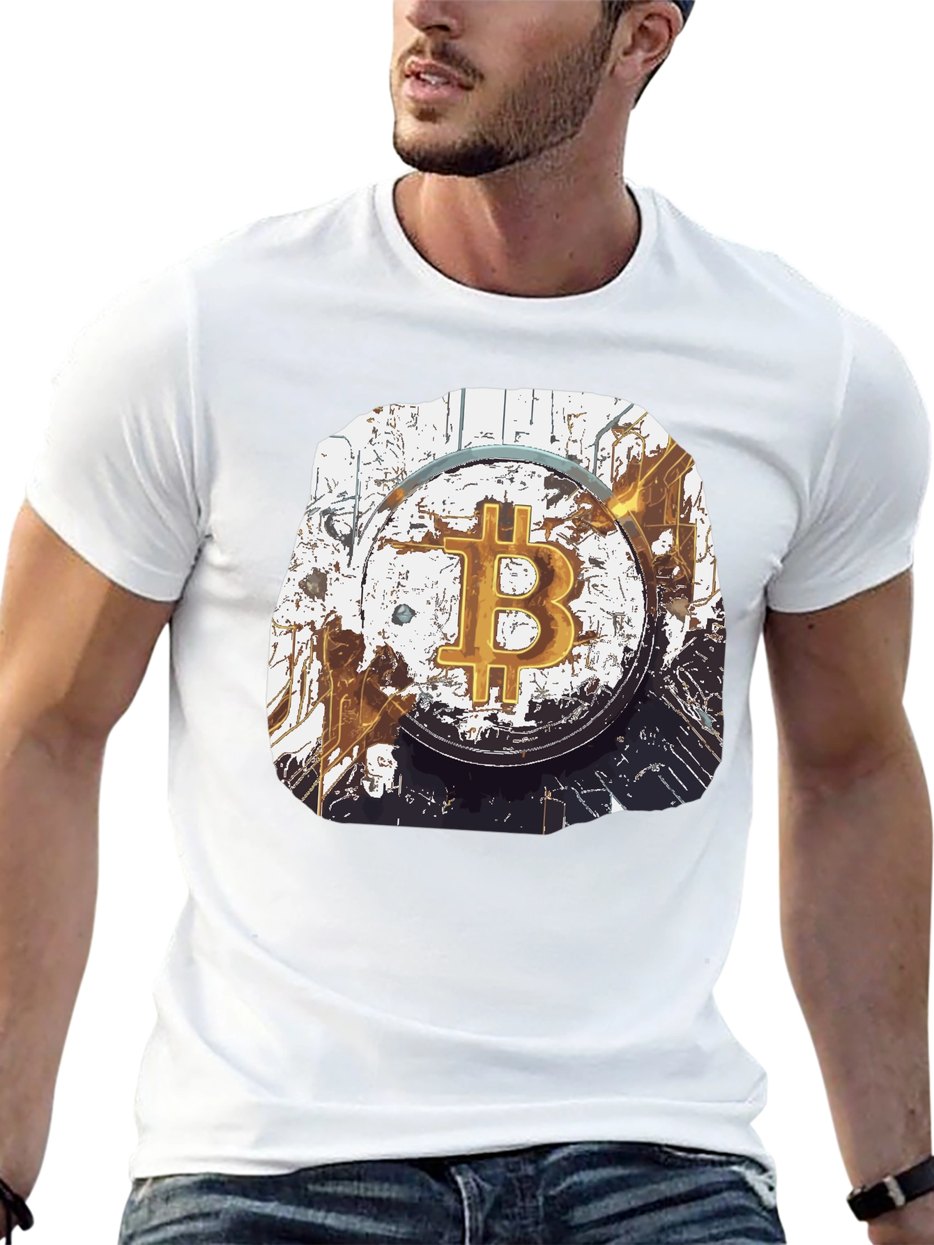 Bitcoin Crypto Art Graphic T-Shirt