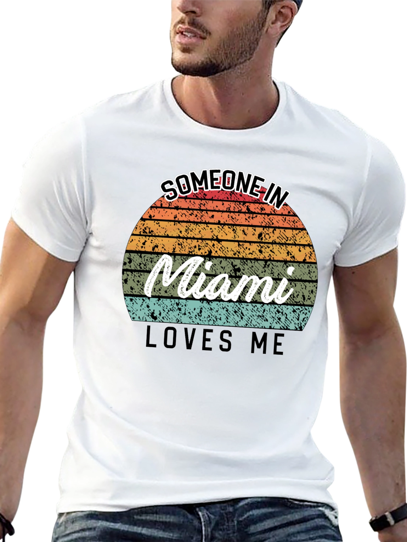 Someone in Miami Loves Me Retro T-Shirt