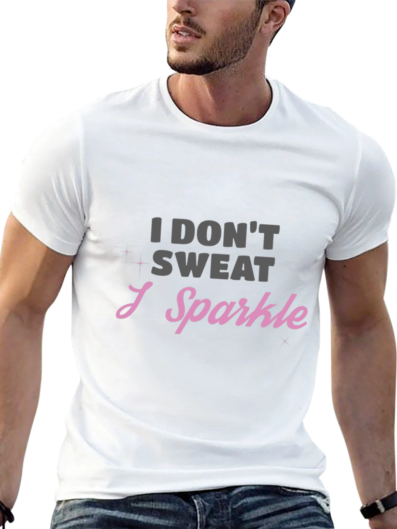 Sparkle Statement Tee - I Dont Sweat I Sparkle