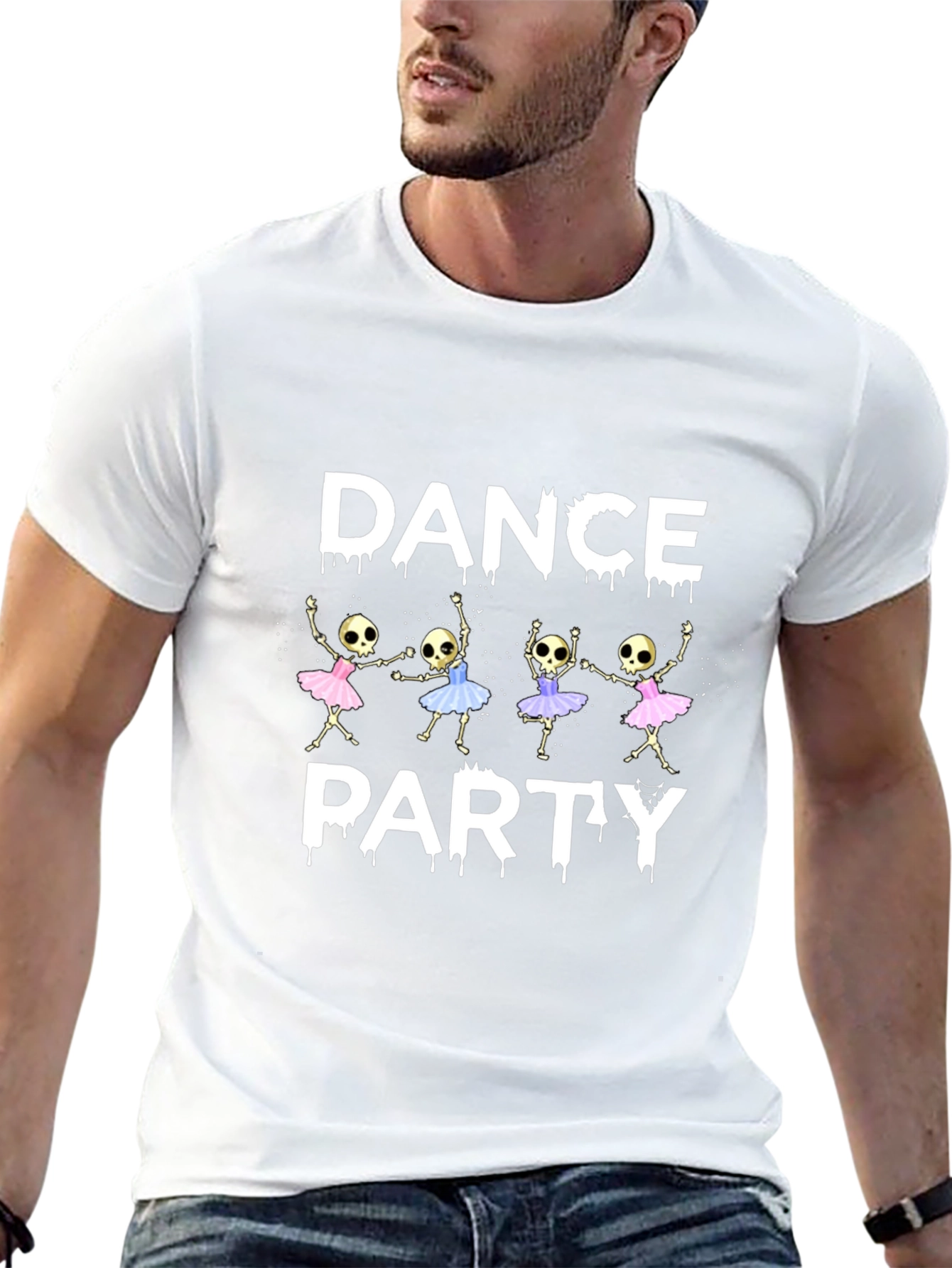 Dance Party Skeleton Graphic T-Shirt