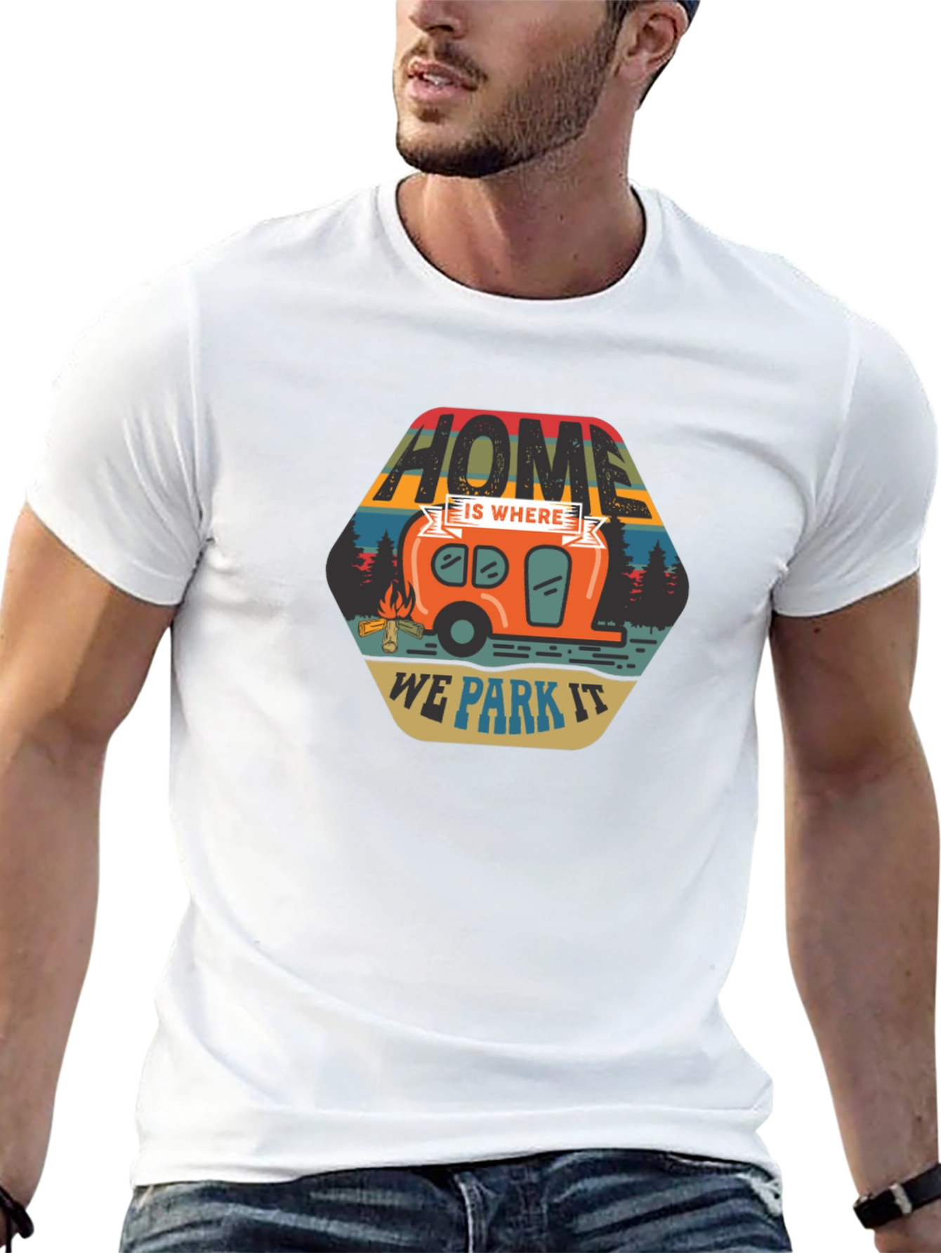 Home Is Where We Park It Camping T-Shirt