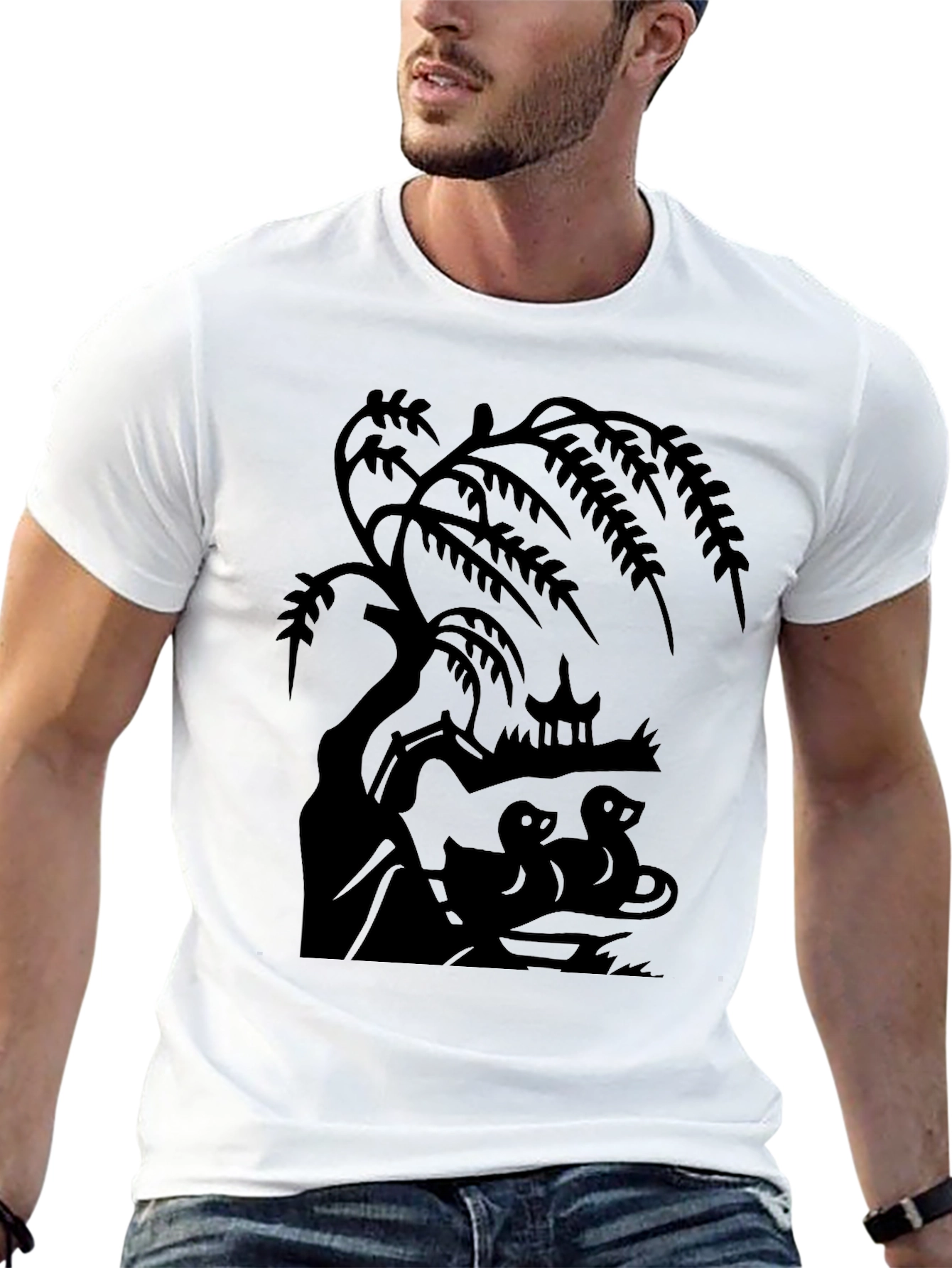 Nature Scene Black T-Shirt