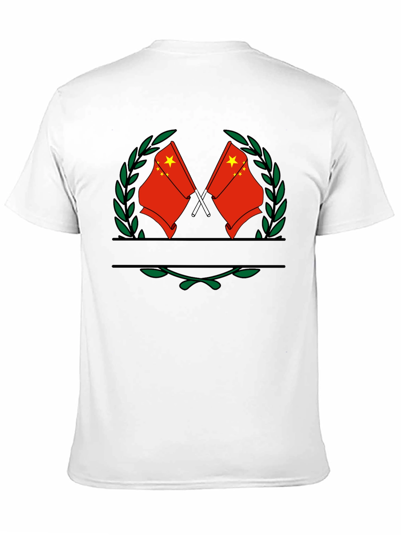 China Flag Wreath T-Shirt - Black