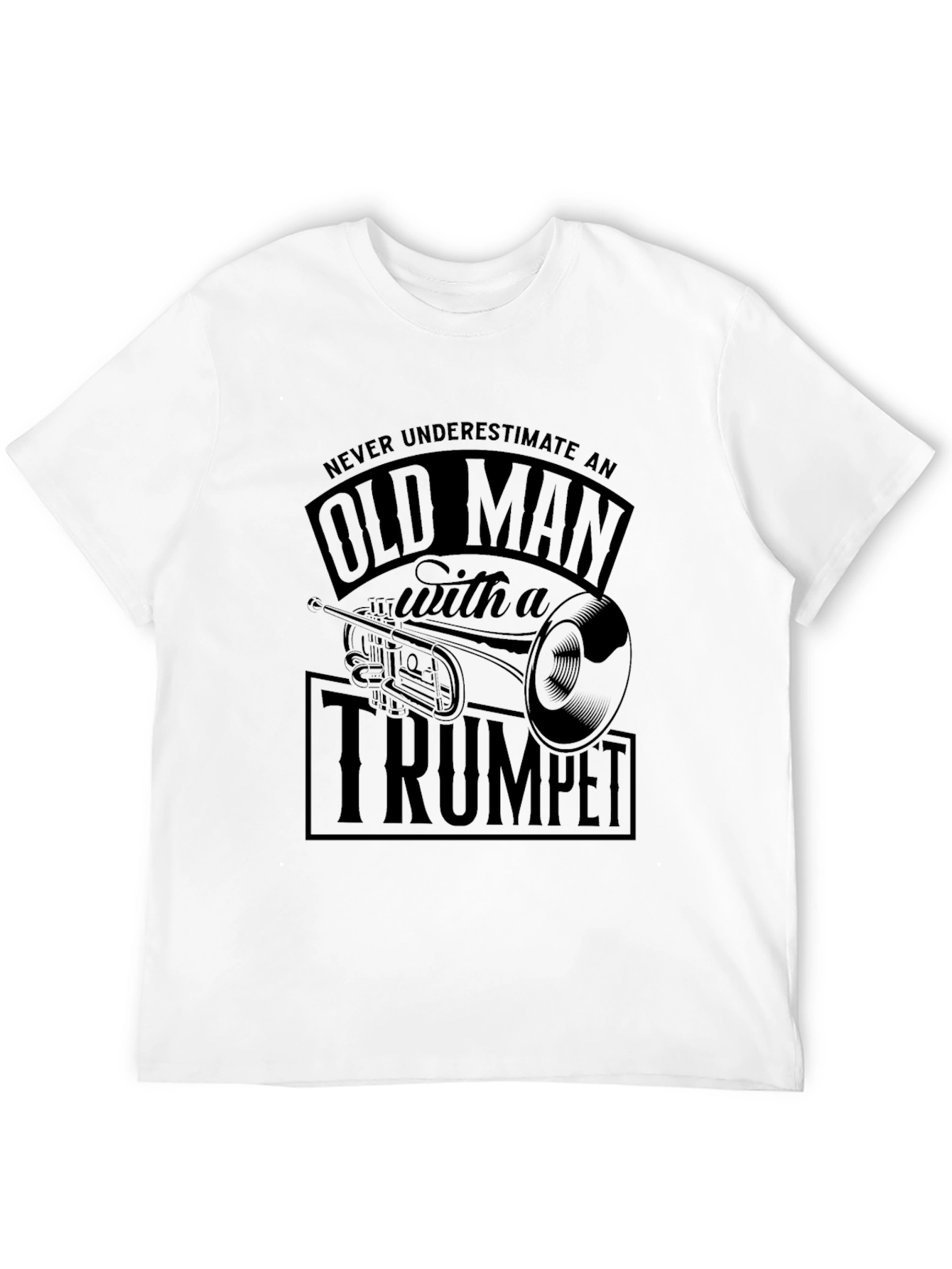 Old Man Trumpet T-Shirt - Musician Novelty Tee
