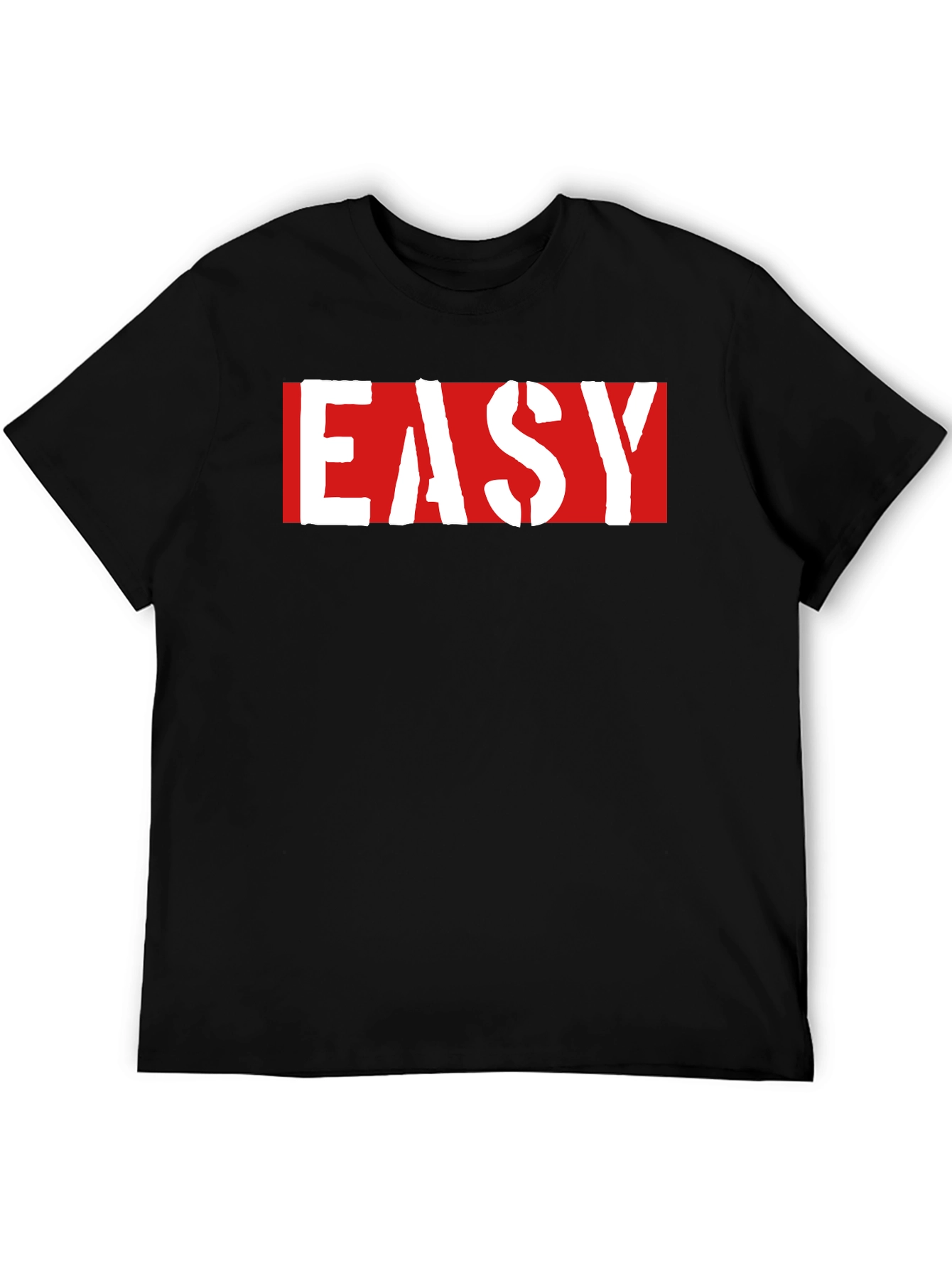 Easy Graphic Print Black T-Shirt