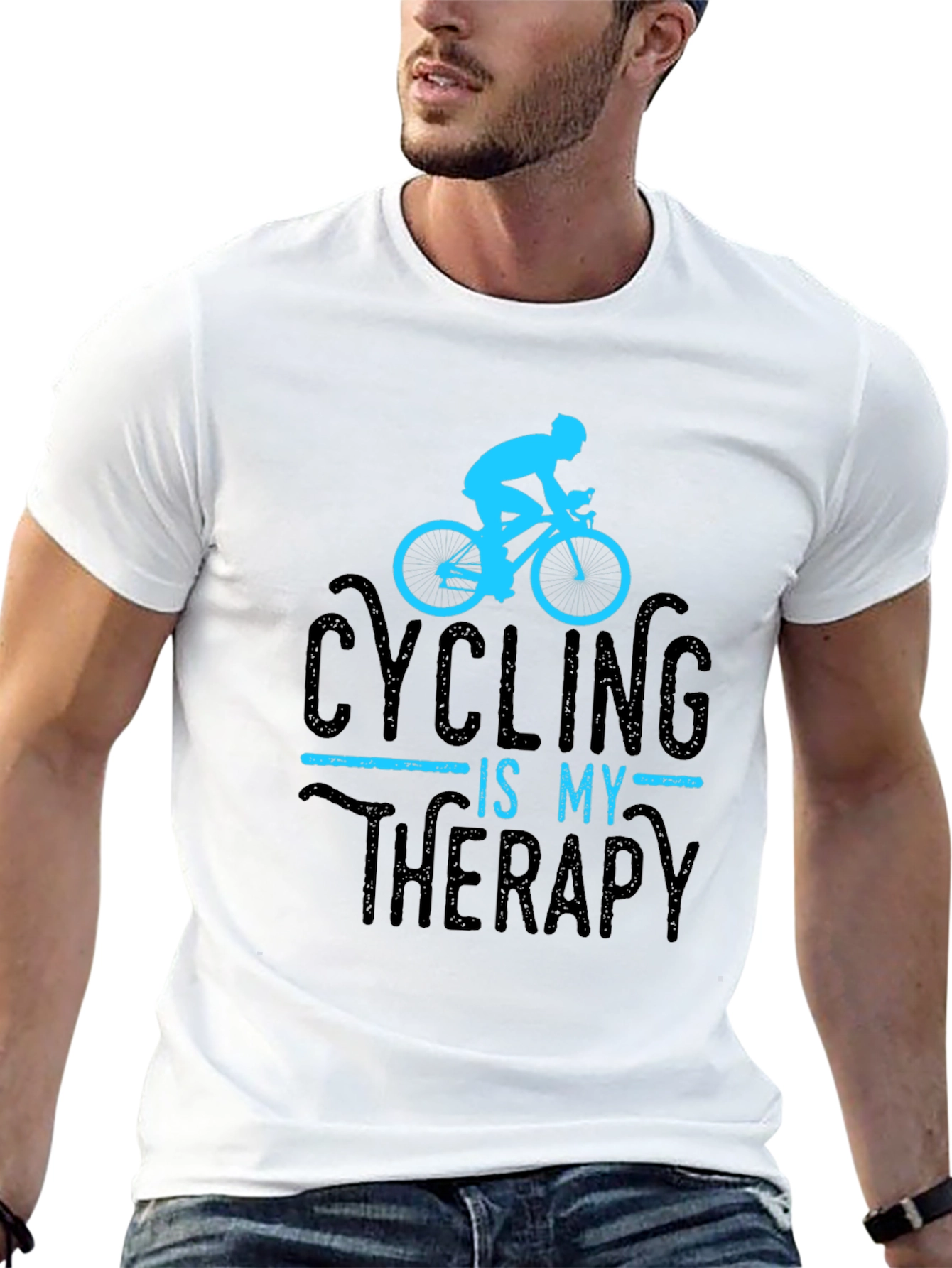 Cycling Is My Therapy T-Shirt - Black