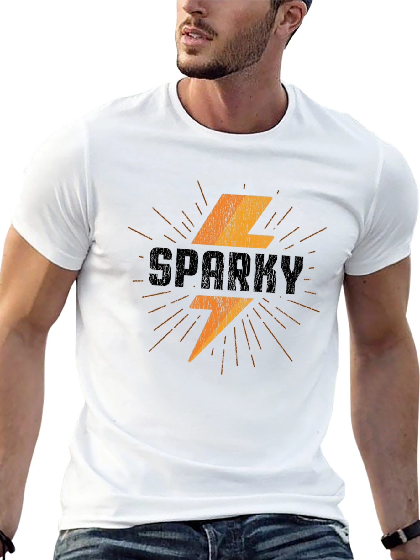 Sparky T-Shirt - Electric Bolt Design Soft Cotton Tee
