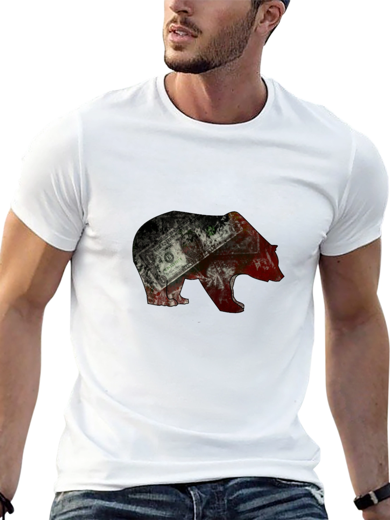 Bear Graphic Mens T-Shirt - Black