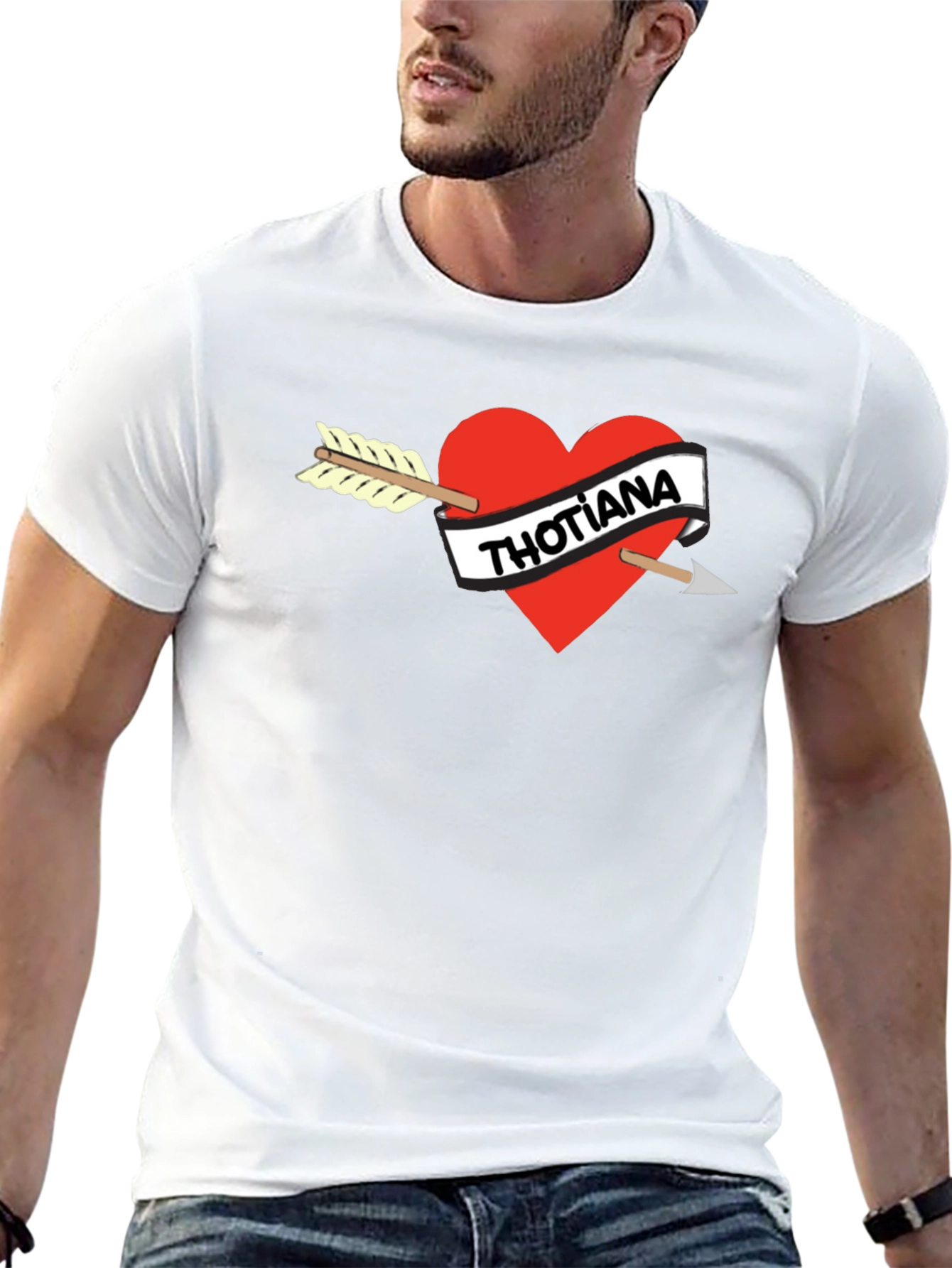 Thotiana Heart Arrow T-Shirt - Black
