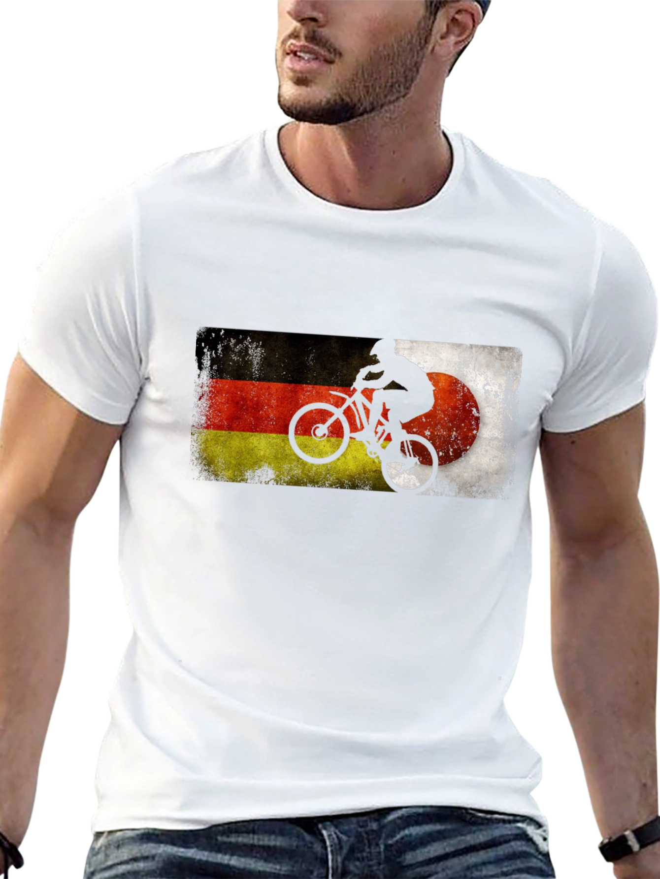 Germany Flag Biker Silhouette Graphic Tee