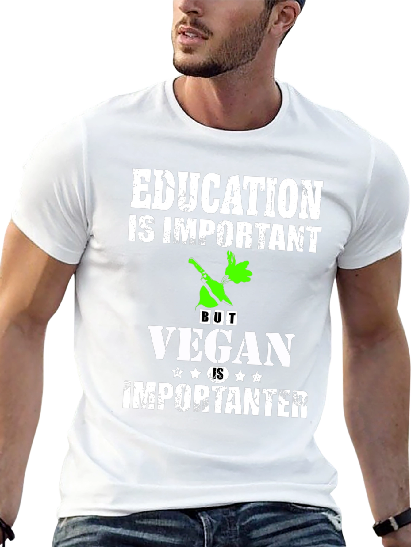 Education Important But Vegan Is Importanter T-Shirt