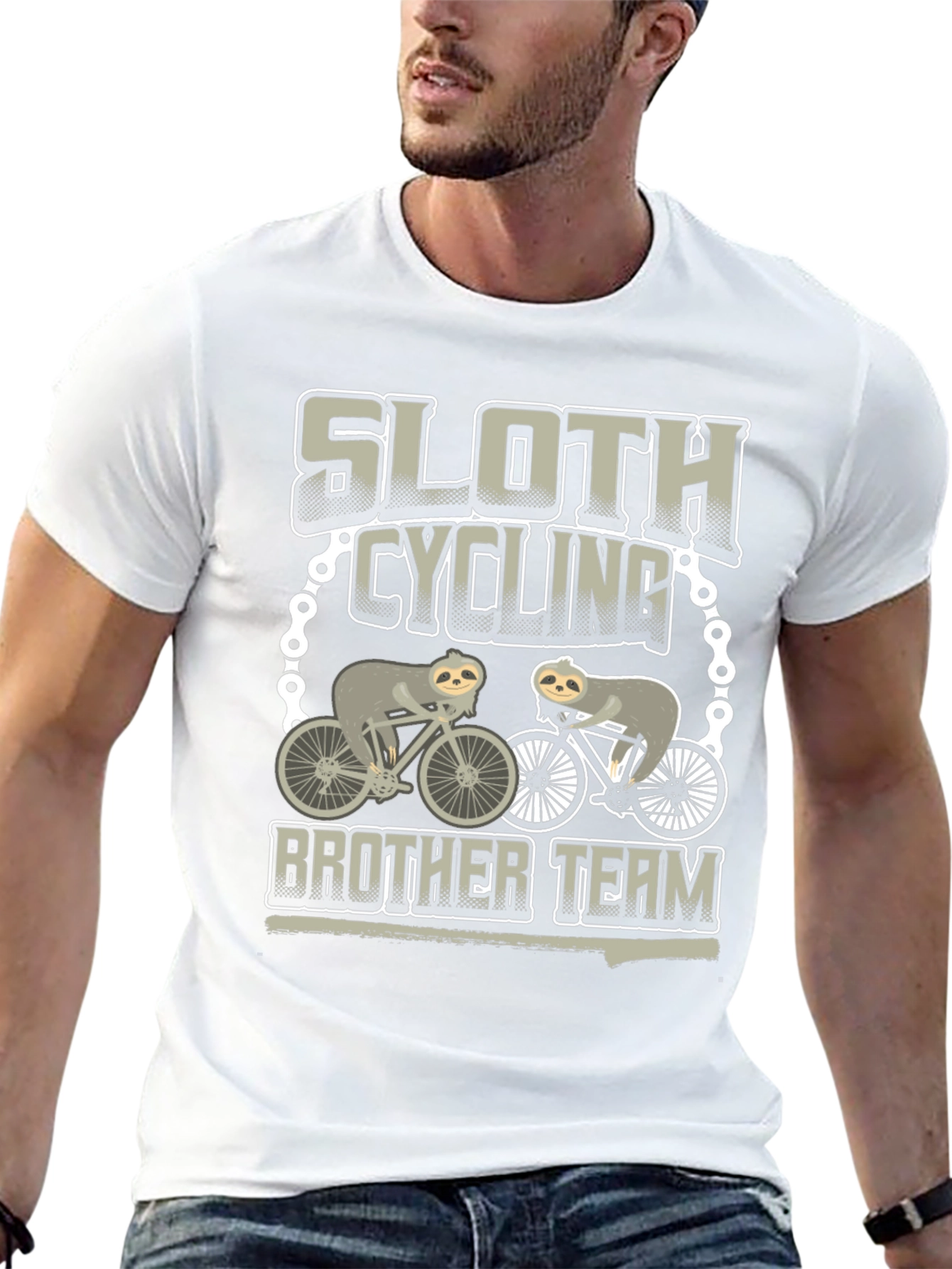 Sloth Cycling Brother Team T-Shirt