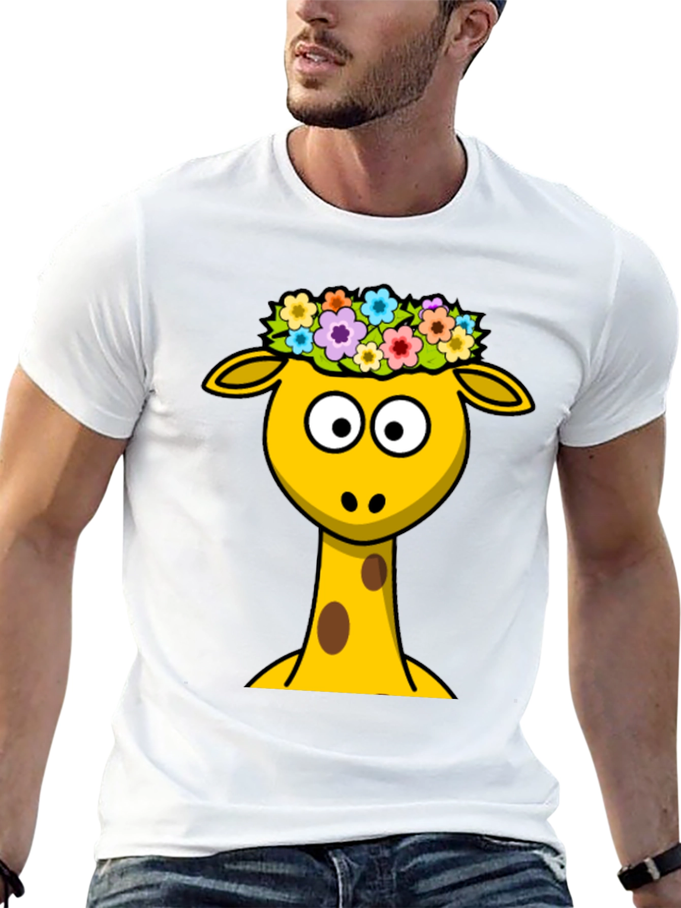 Giraffe Flower Crown Graphic Tee