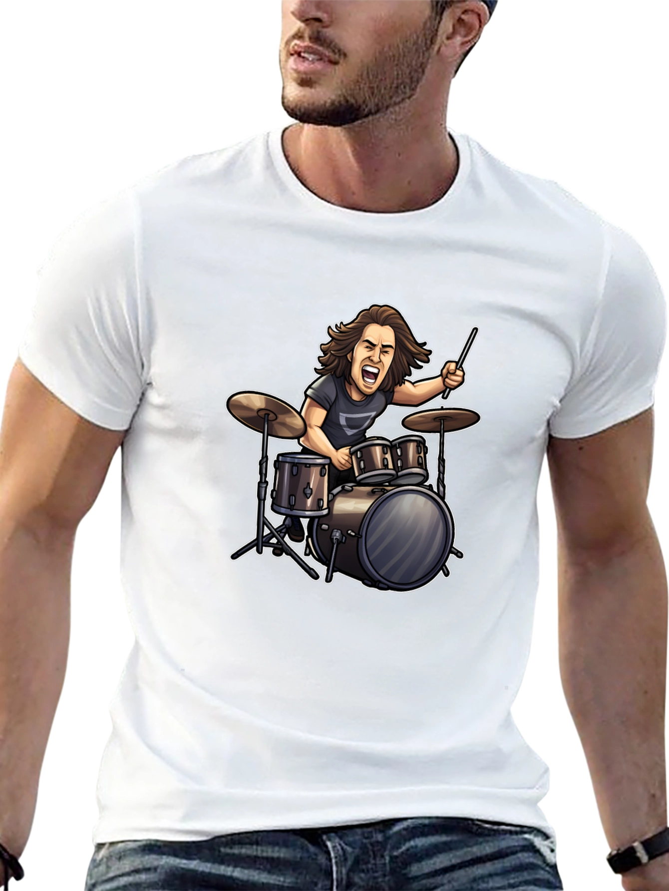 Drummer Graphic Black T-Shirt