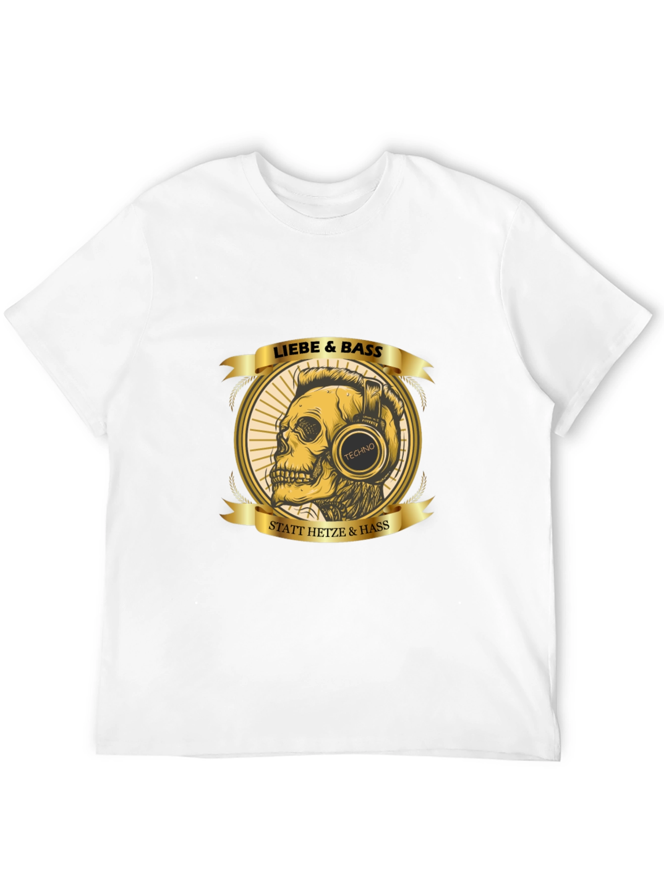 Liebe & Bass Graphic T-Shirt - Skull with Headphones