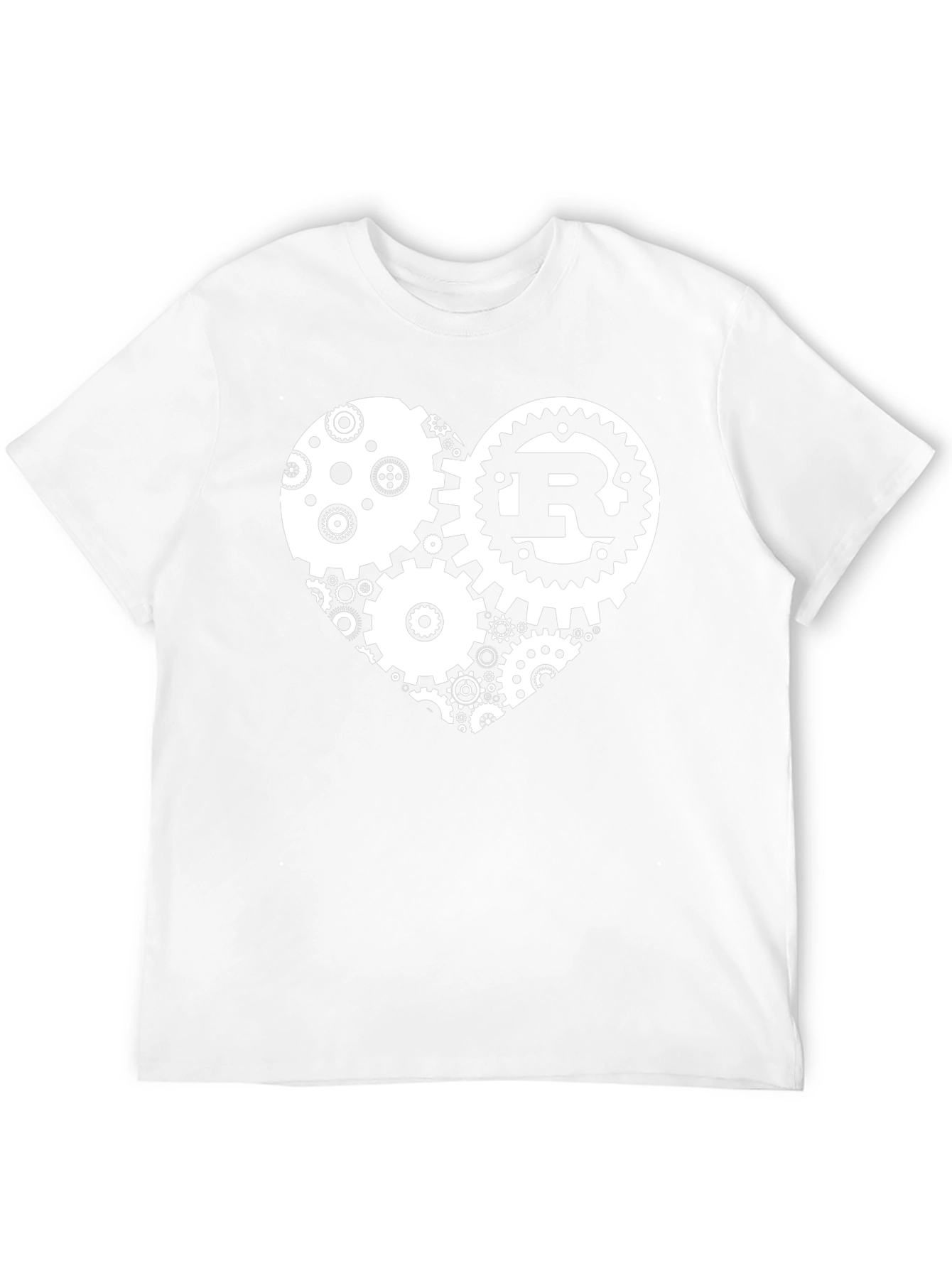 Rust Gear Heart Graphic Tee - Black Cotton Blend