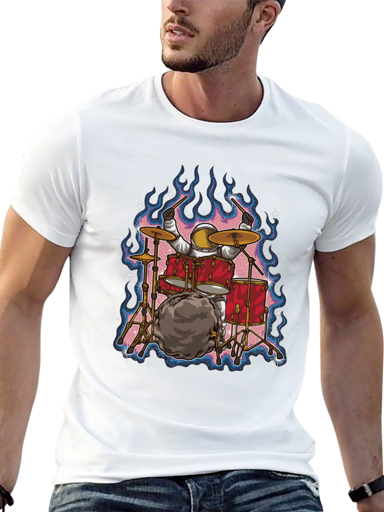Astronaut Drummer T-Shirt - Rock Out in Space!