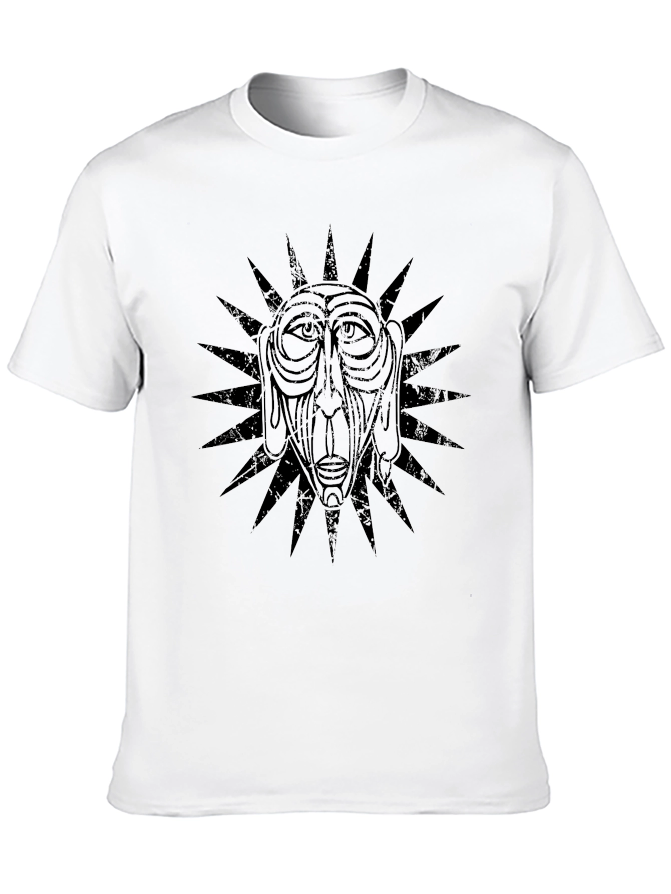 Distressed Face Graphic Black T-Shirt