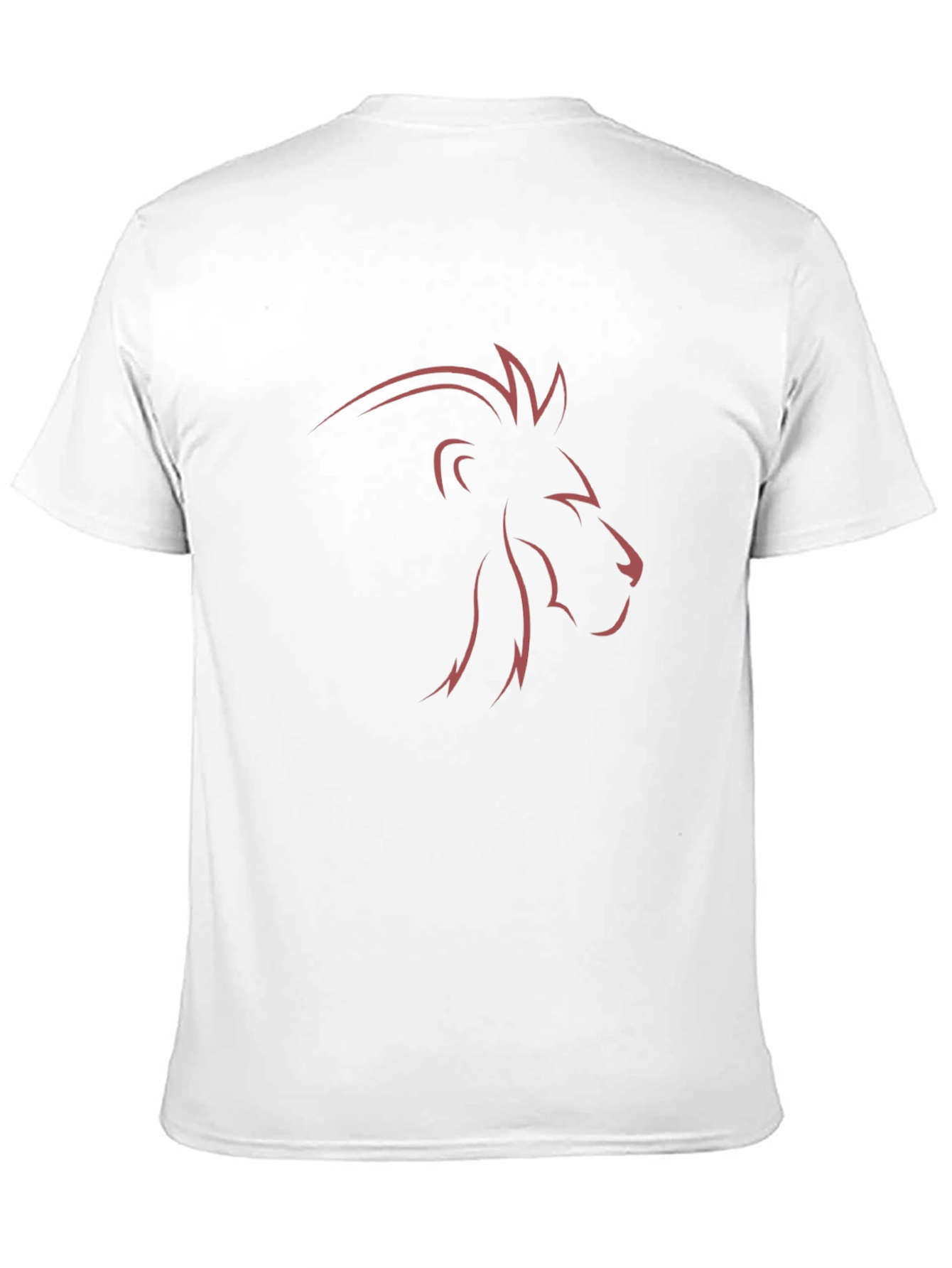 Mens Black T-Shirt with Red Lion Profile Graphic