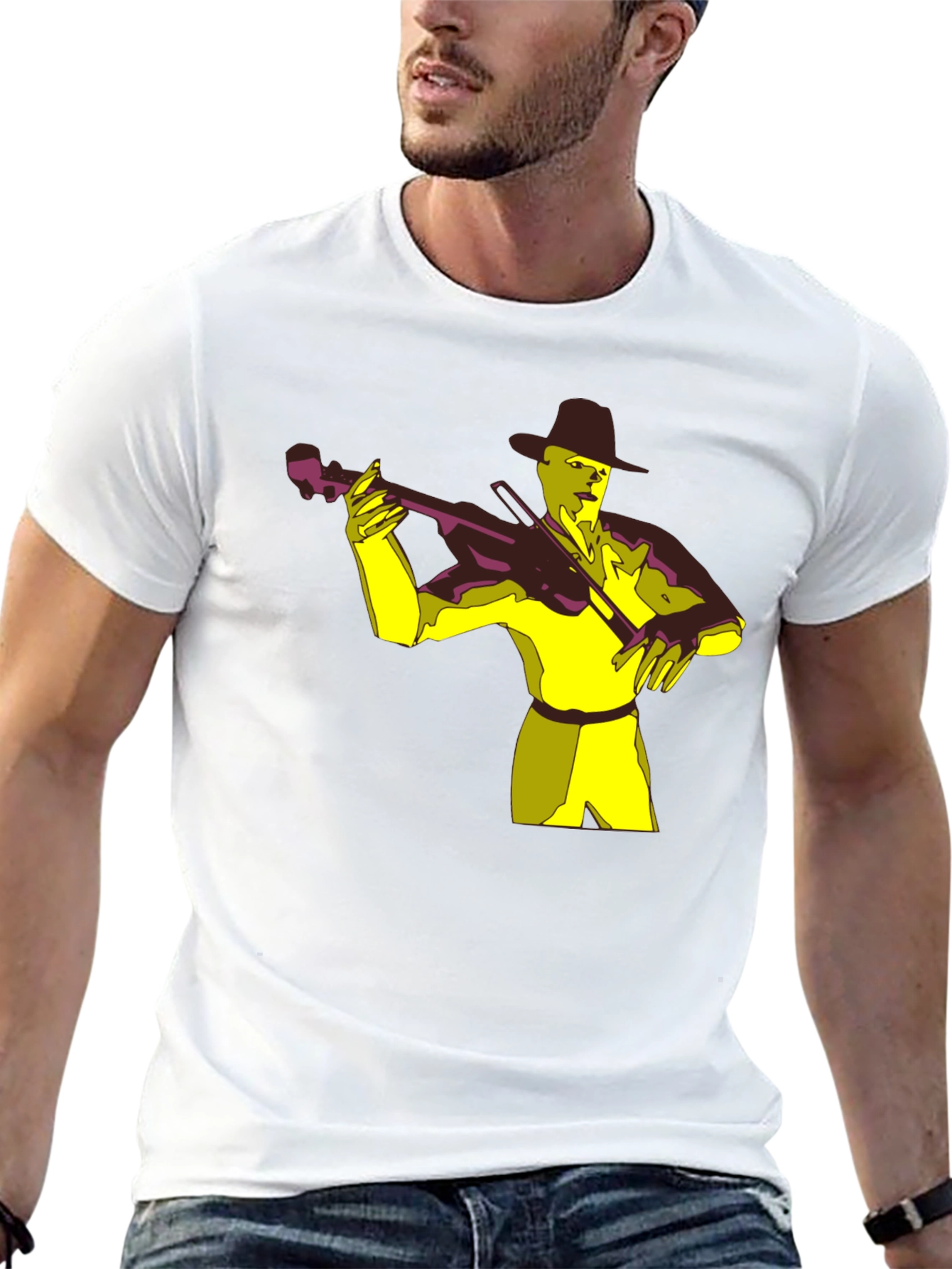 Musician Graphic Tee - Black Cotton T-Shirt