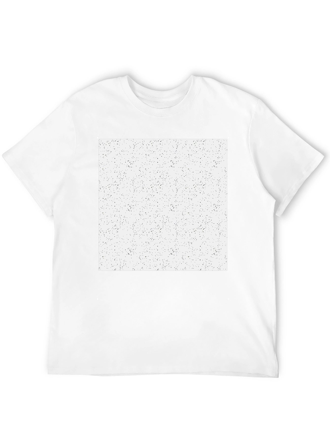 Mens Black T-Shirt with Speckled White Square Graphic