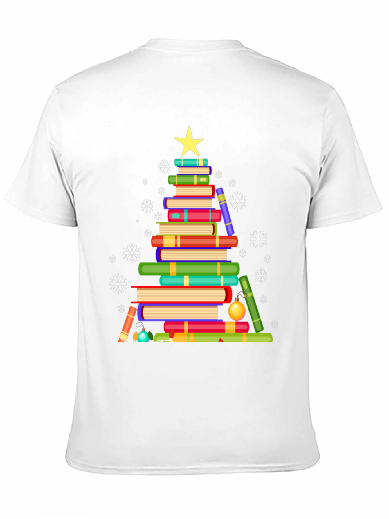 Book Christmas Tree Graphic T-Shirt