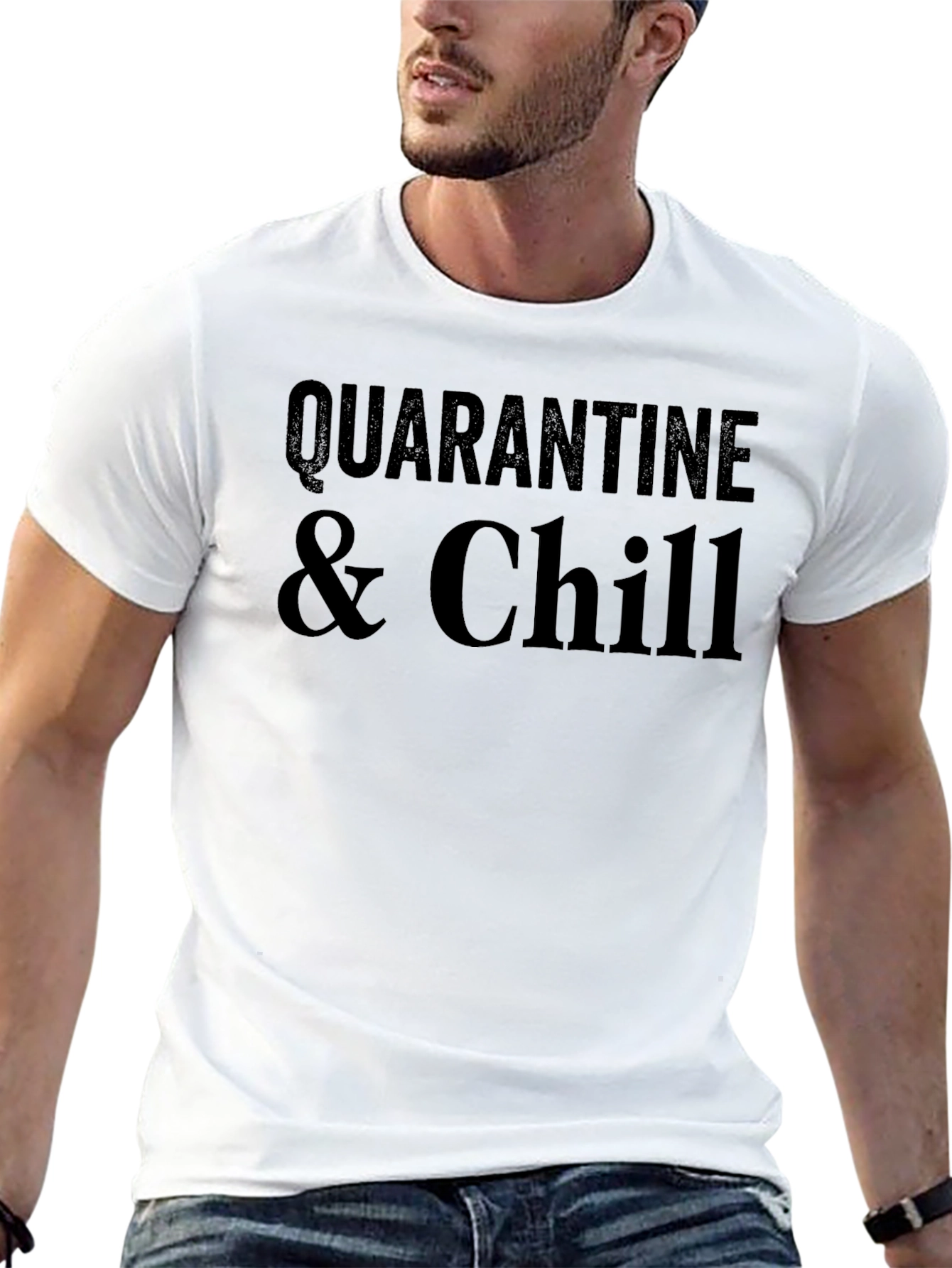 Quarantine & Chill Black Graphic Tee - Casual Style