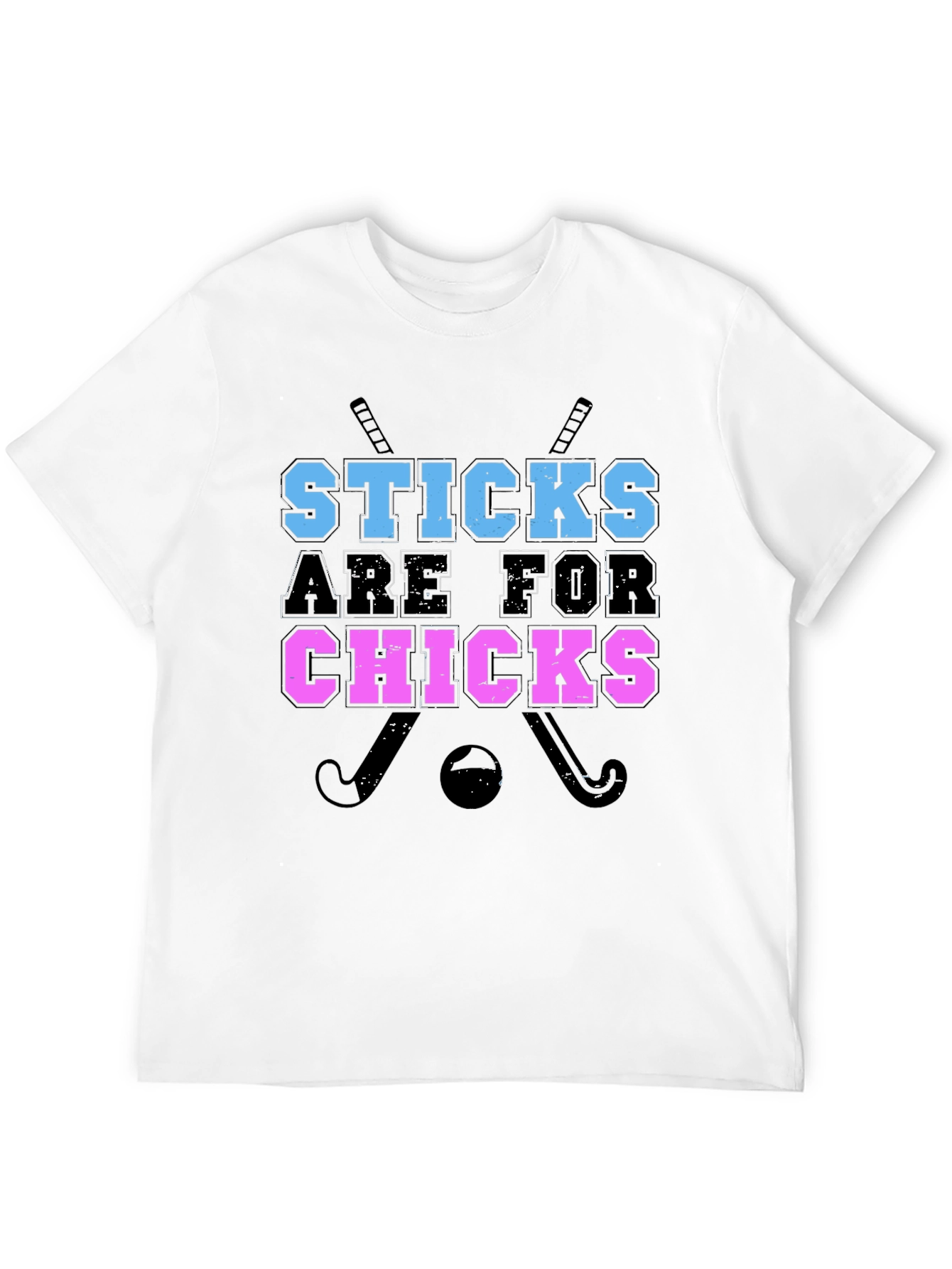 Sticks Are For Chicks Graphic Tee - Black